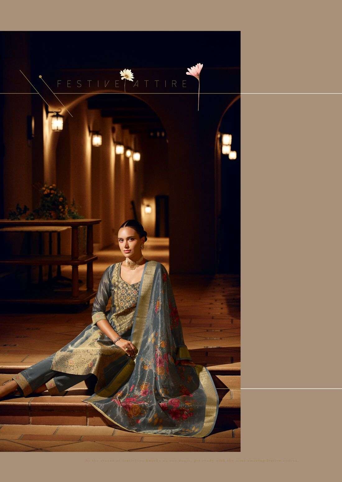 FARIDAN VOL-2 BY LILY & LALI SIMAR JACQUARD JARI SILK EXCLUSIVE HANDWORK KURTI PANT & DUPATTA 