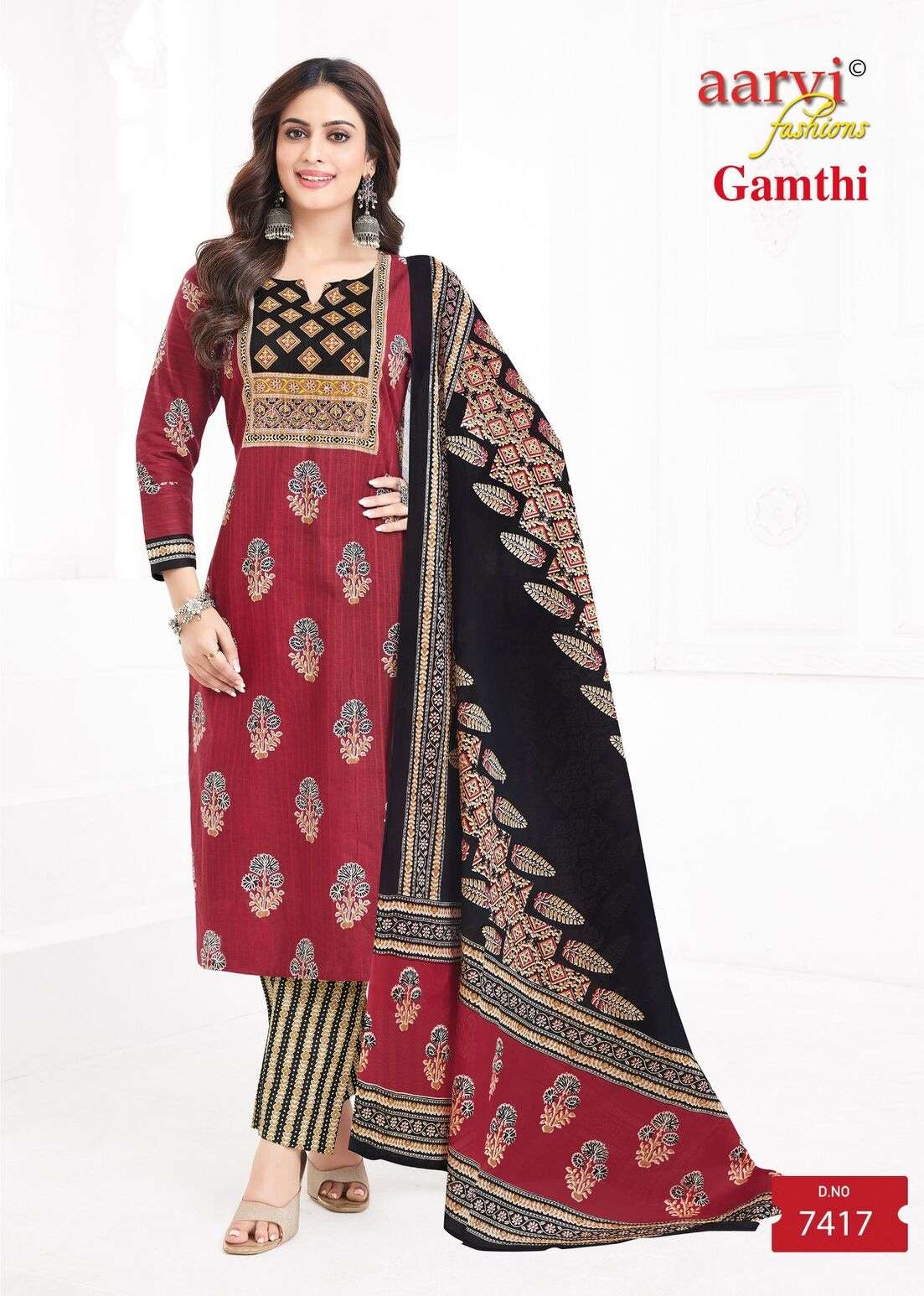 GAMTHI VOL 8 BY AARVI FASHION TRADITIONAL SALWAR SUIT IN COTTON WITH HANDWORK