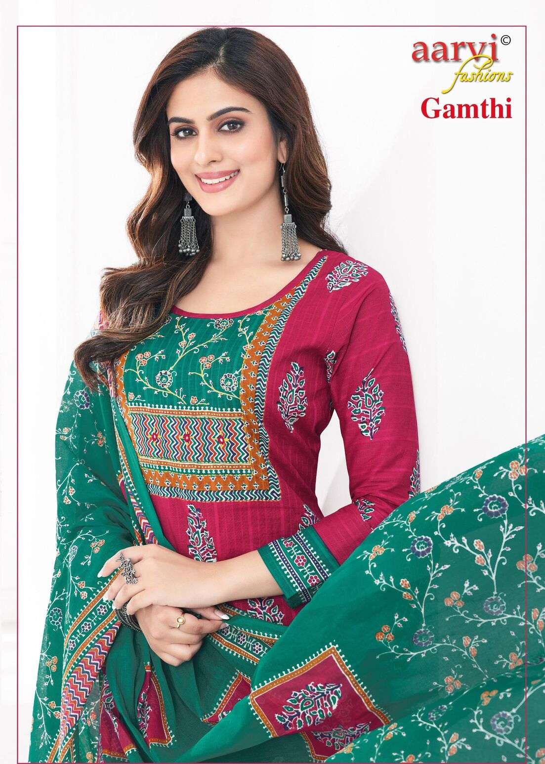 GAMTHI VOL 8 BY AARVI FASHION TRADITIONAL SALWAR SUIT IN COTTON WITH HANDWORK