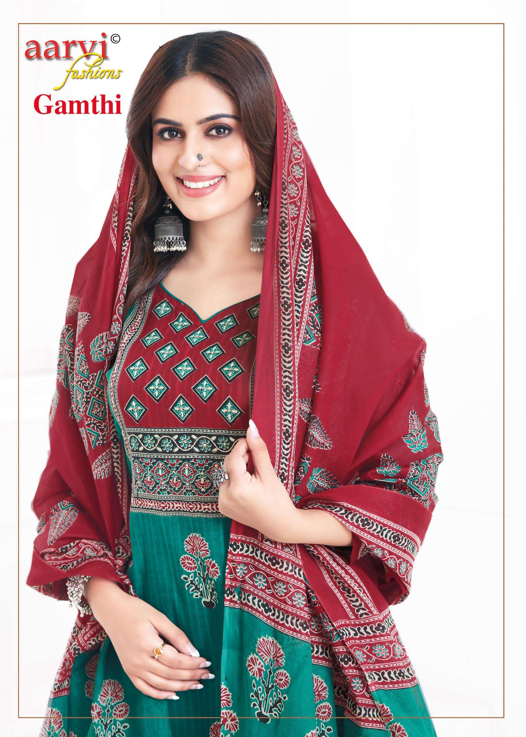 GAMTHI VOL 8 BY AARVI FASHION TRADITIONAL SALWAR SUIT IN COTTON WITH HANDWORK