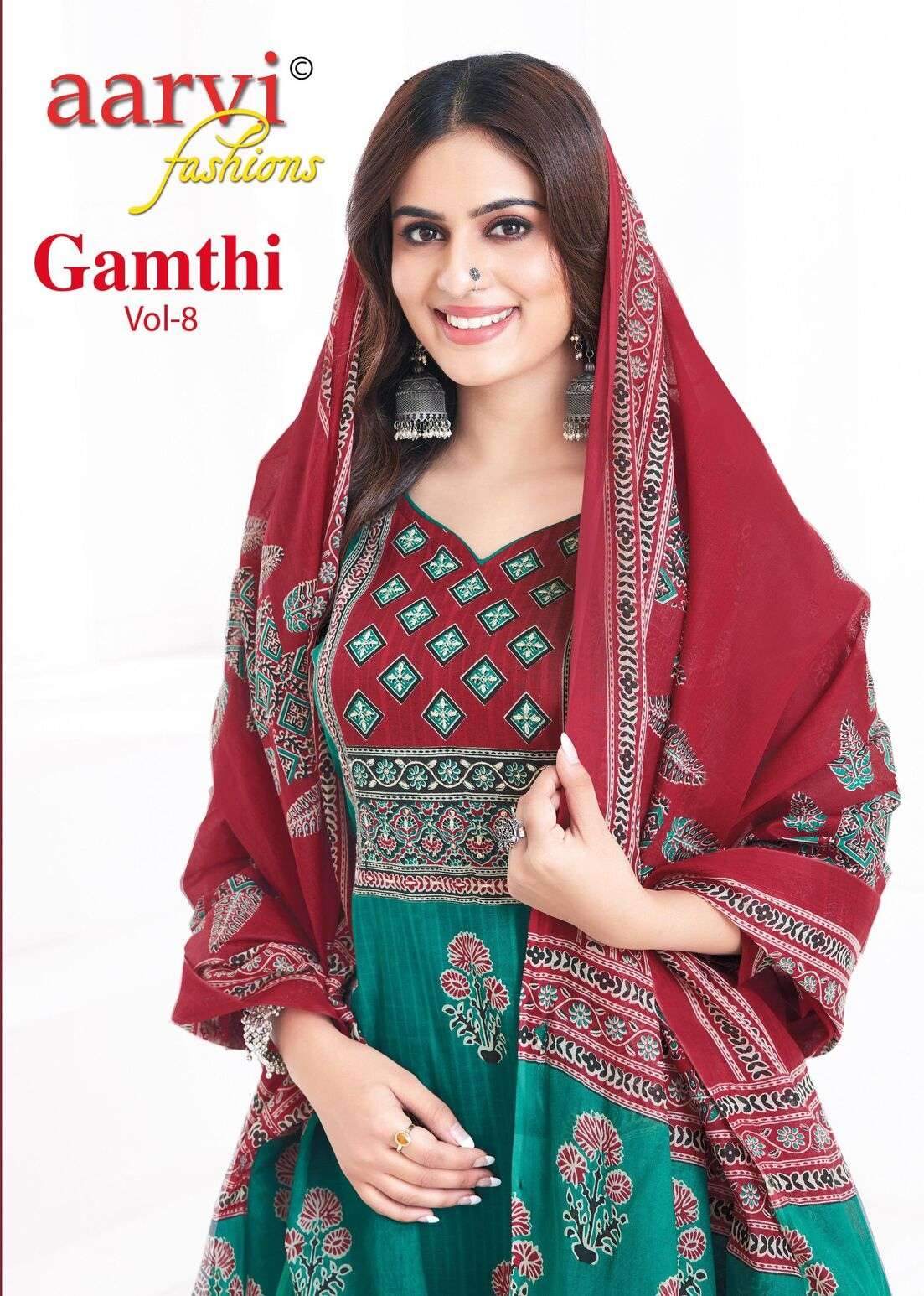 GAMTHI VOL 8 BY AARVI FASHION TRADITIONAL SALWAR SUIT IN COTTON WITH HANDWORK