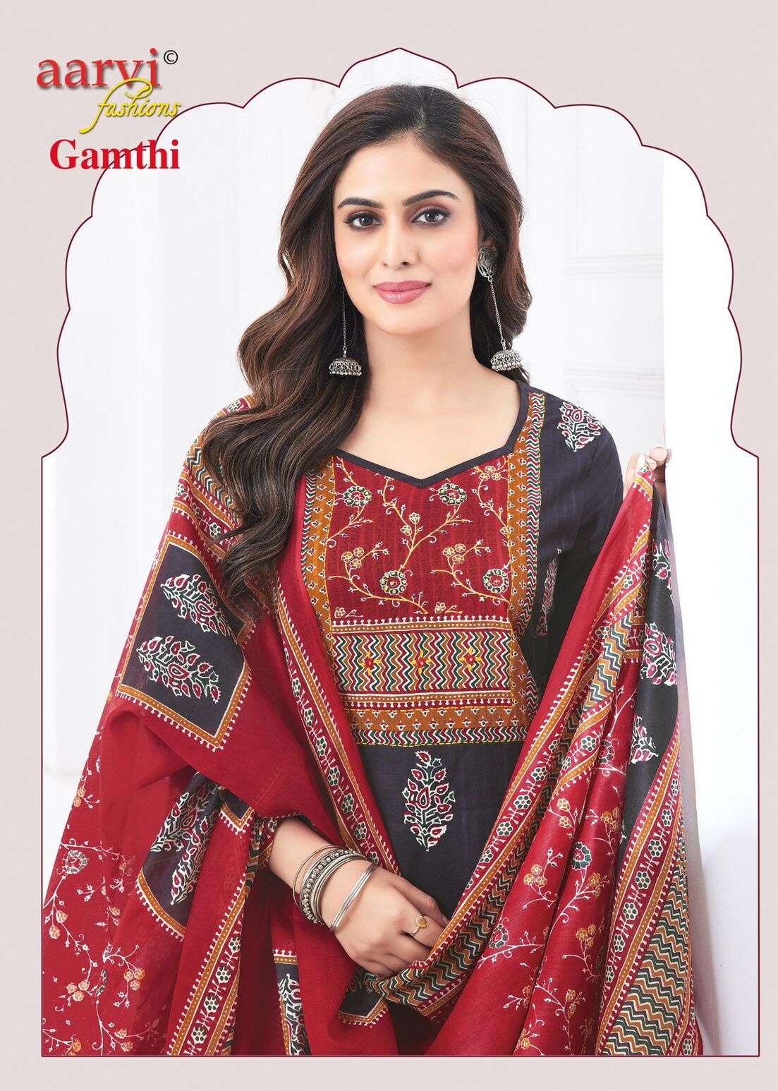 GAMTHI VOL 8 BY AARVI FASHION TRADITIONAL SALWAR SUIT IN COTTON WITH HANDWORK