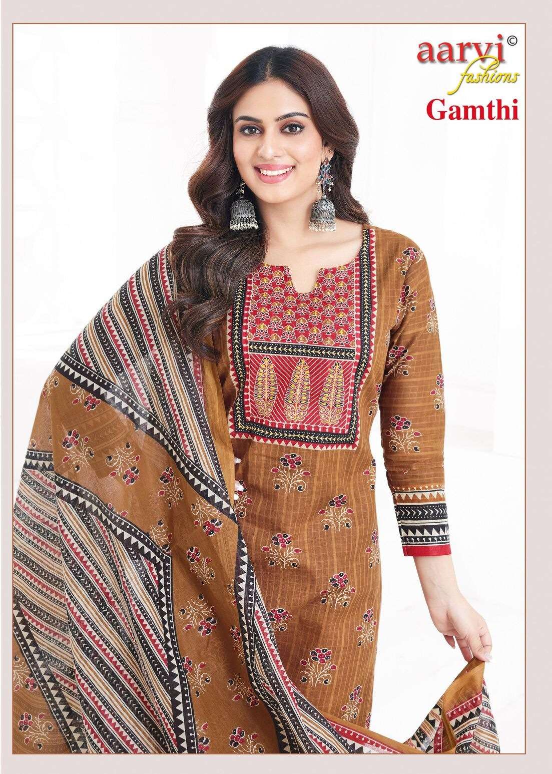 GAMTHI VOL 8 BY AARVI FASHION TRADITIONAL SALWAR SUIT IN COTTON WITH HANDWORK