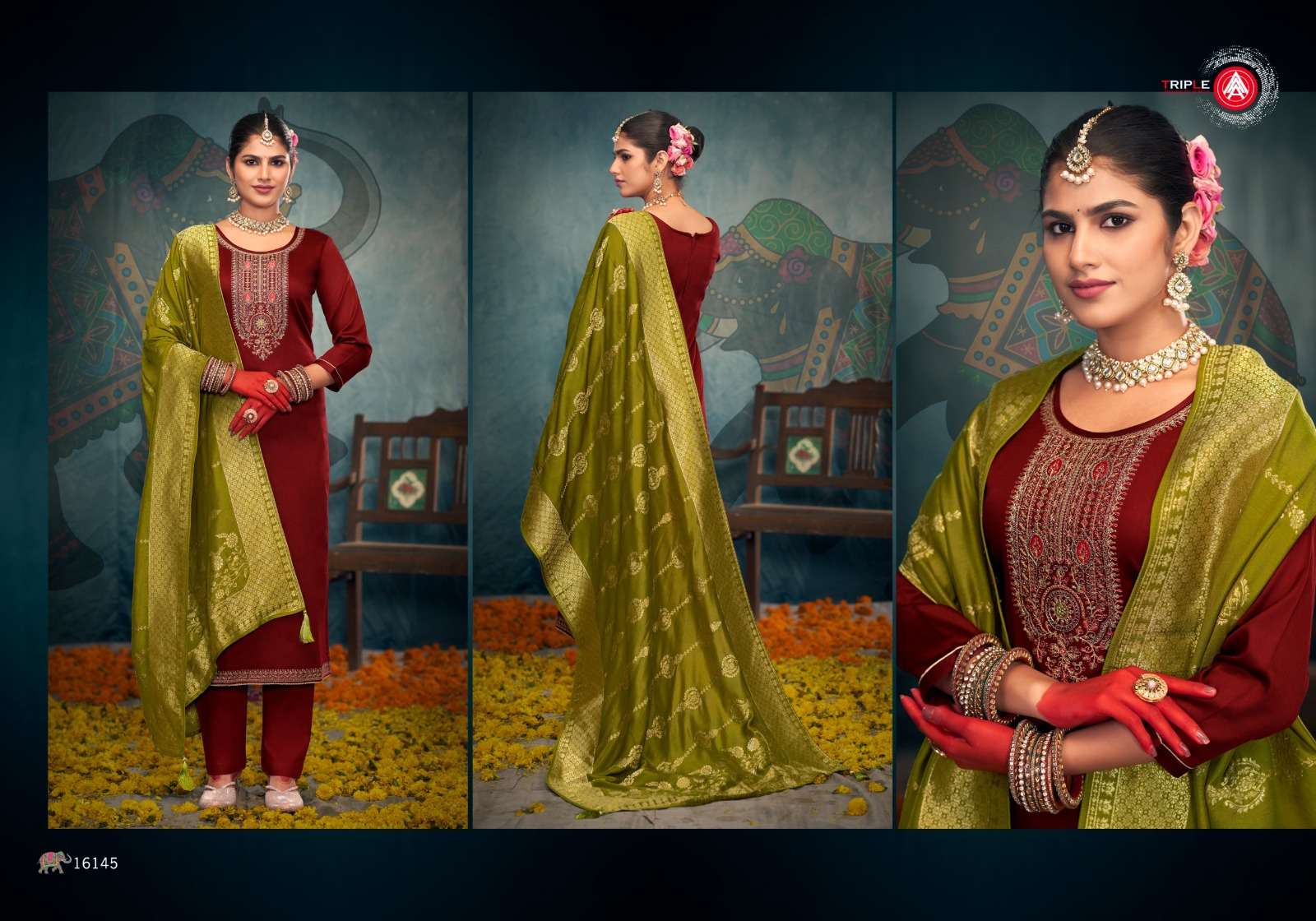 GEORGE VOL-2 BY TRIPLE IN JAM SILK COTTON WITH WORK AND JARKAN WORK
