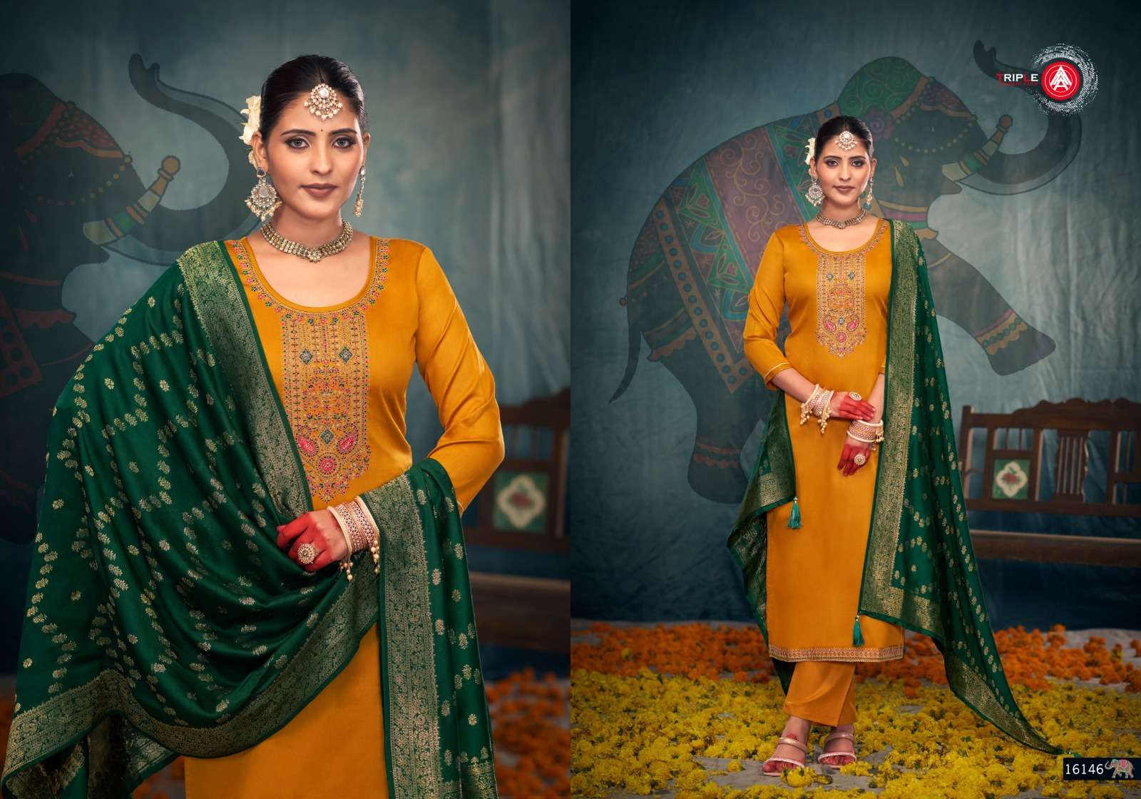 GEORGE VOL-2 BY TRIPLE IN JAM SILK COTTON WITH WORK AND JARKAN WORK