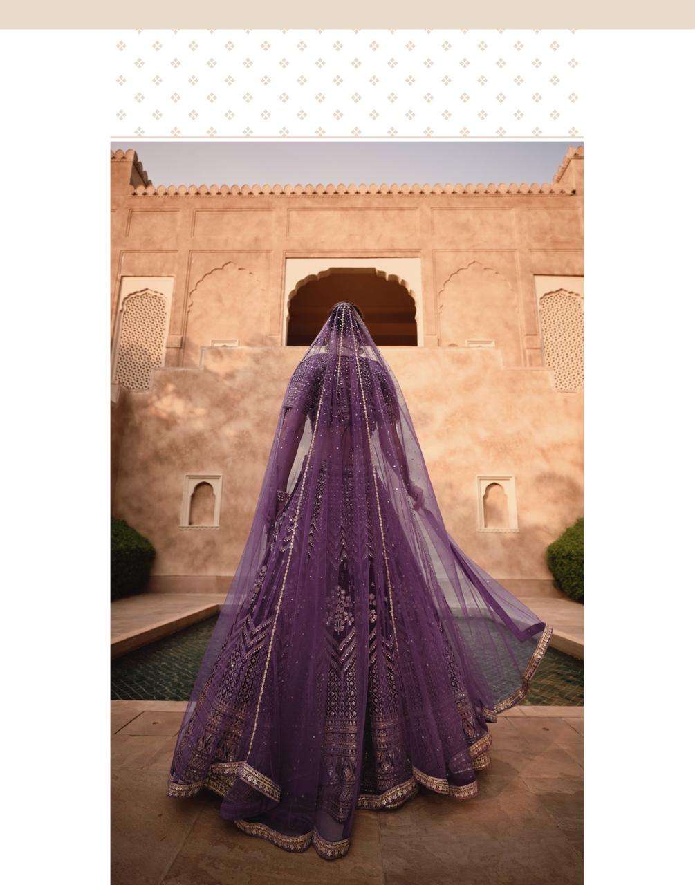 HERITAGE BRIDAL NX BY SAYURI DESIGNER IN PURE VISCOS LYCRA CRYSTAL VELVET SILK WITH HANDWORK