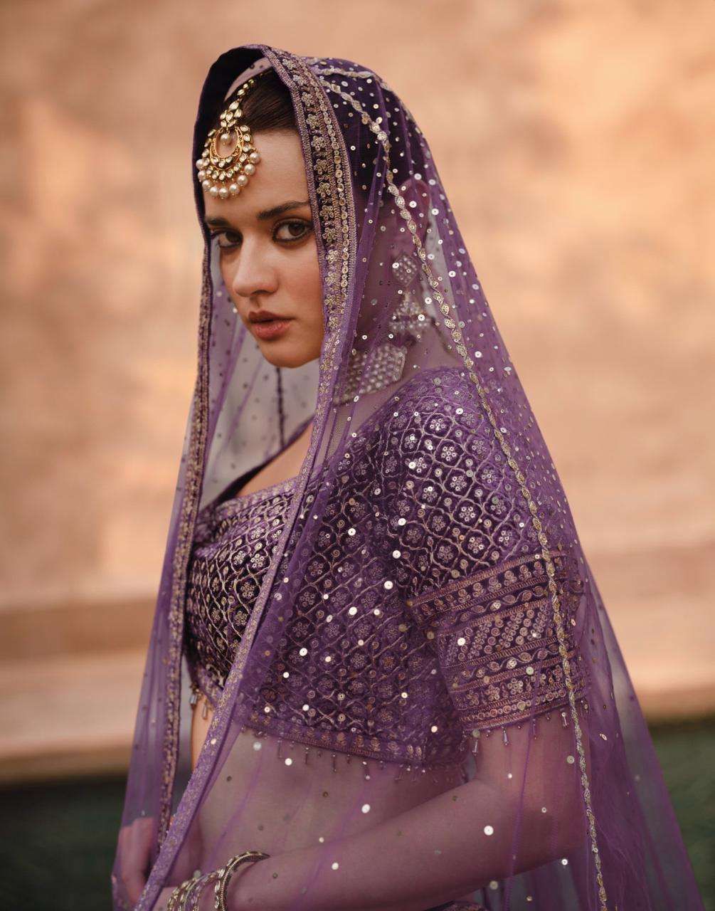 HERITAGE BRIDAL NX BY SAYURI DESIGNER IN PURE VISCOS LYCRA CRYSTAL VELVET SILK WITH HANDWORK