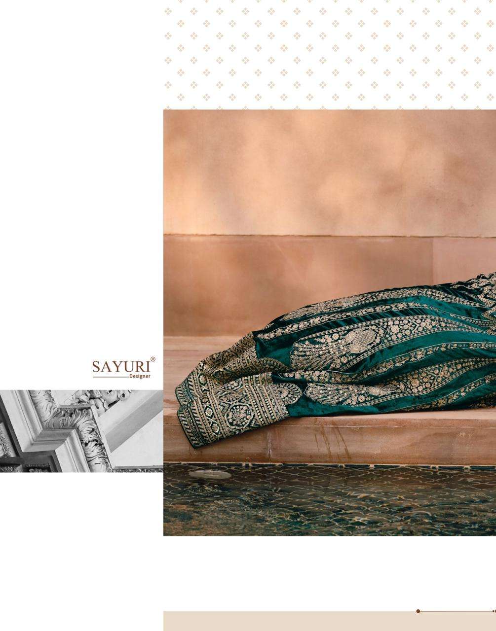 HERITAGE BRIDAL NX BY SAYURI DESIGNER IN PURE VISCOS LYCRA CRYSTAL VELVET SILK WITH HANDWORK