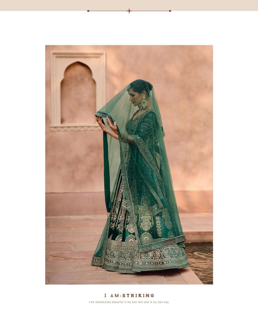 HERITAGE BRIDAL NX BY SAYURI DESIGNER IN PURE VISCOS LYCRA CRYSTAL VELVET SILK WITH HANDWORK