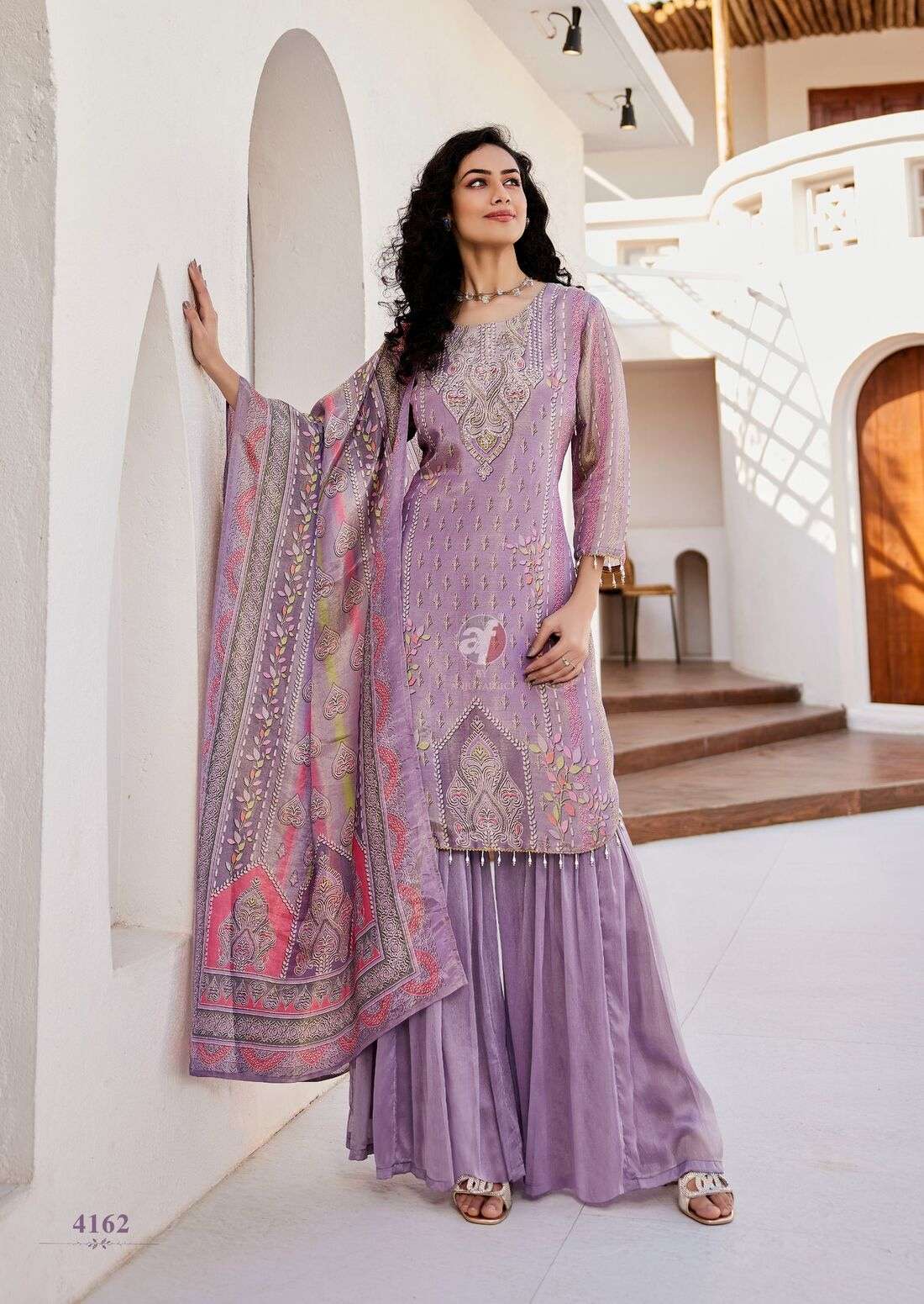 IBAADAT BY ANJU FABRICS IN PURE KANJIVARAM SILK WITH DIGITAL PRINT AND HEAVY HAND WORK 