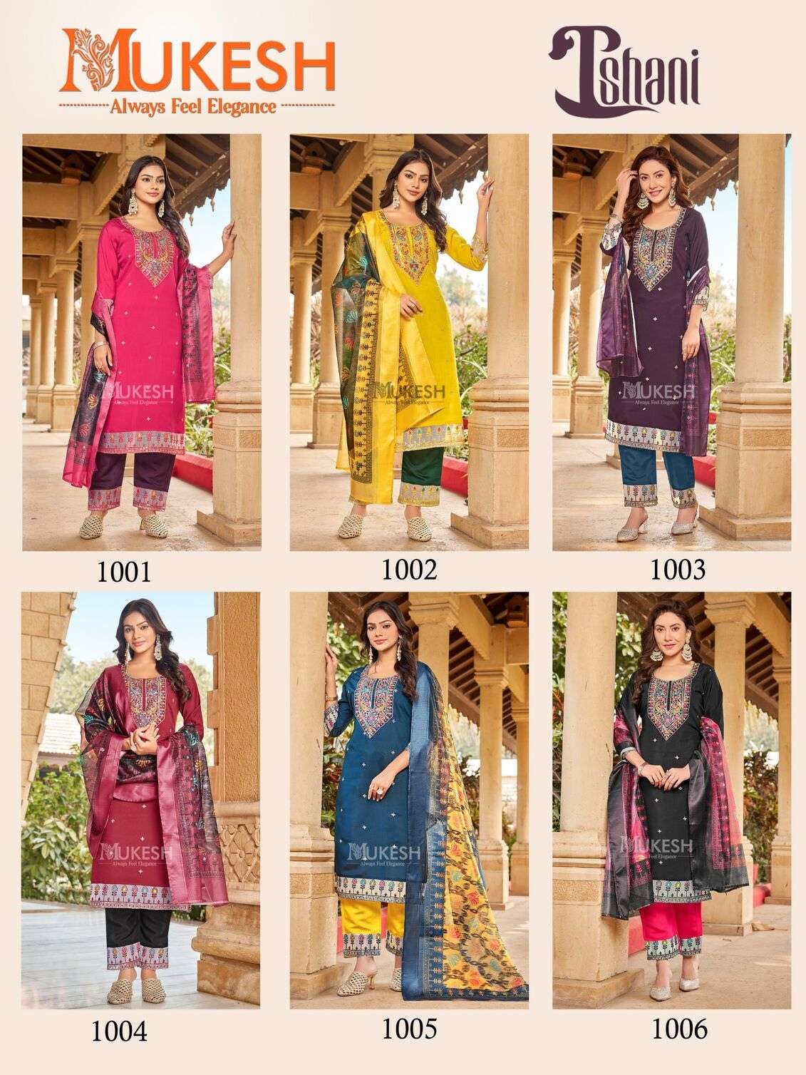 ISHANI BY MUKESH IN PURE VISCOSE ROMAN SILK WITH EMBROIDERY AND DIGITAL PRINT DUPATTA