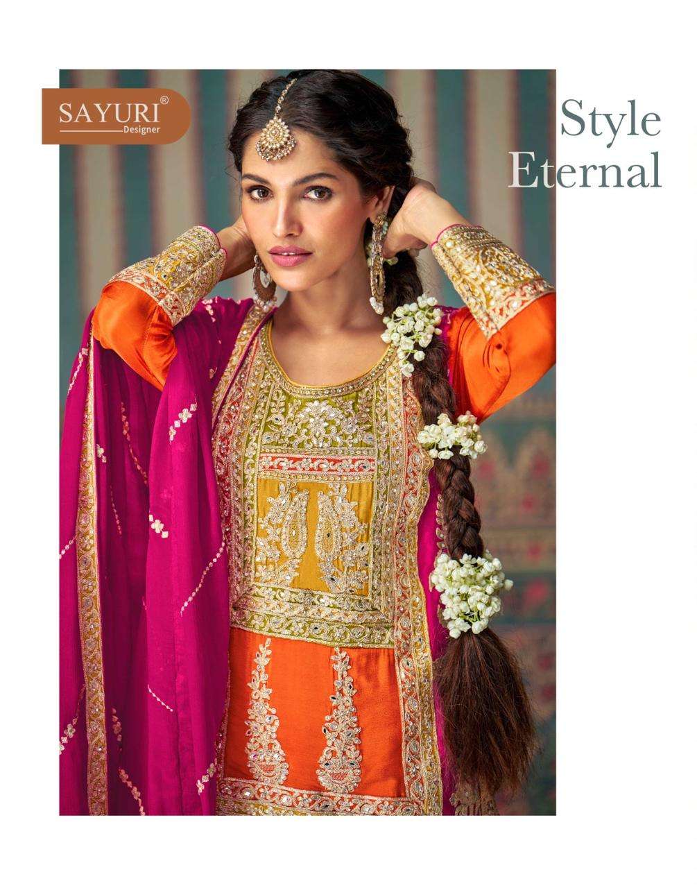 MAHI PRO BY SAYURI DESIGNER IN PREMIUM REAL CHINON SILK WITH EMBROIDERED