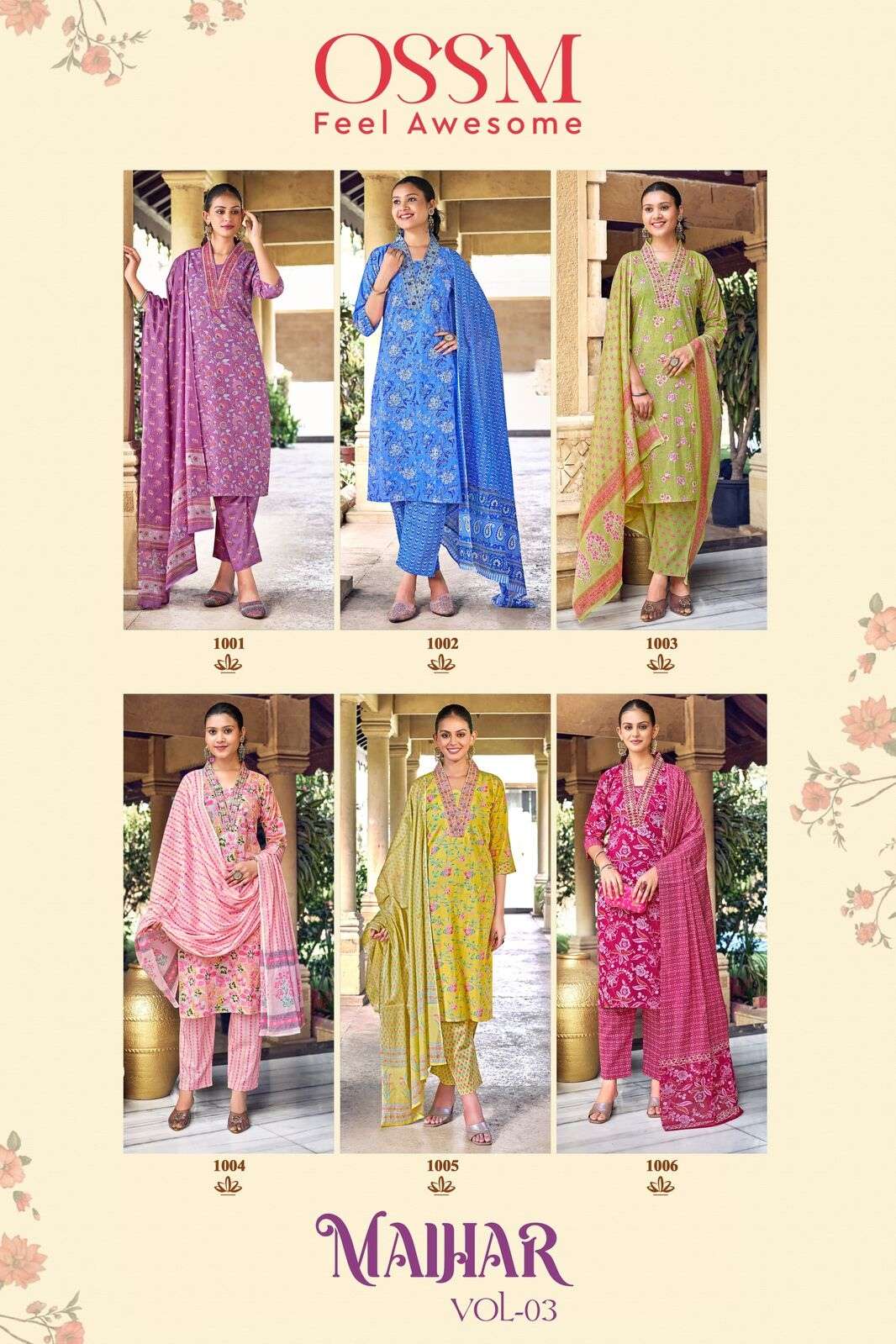 MALHAR VOL 03 BY OSSM IN COTTON PRINT WITH EMBROIDERY WORK