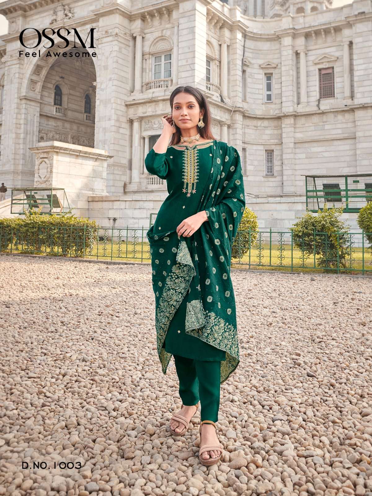 MEERA BY OSSM IN PURE VISCOS RUSSIAN WITH HEAVY EMBROIDERY PREMIUM COLLECTION