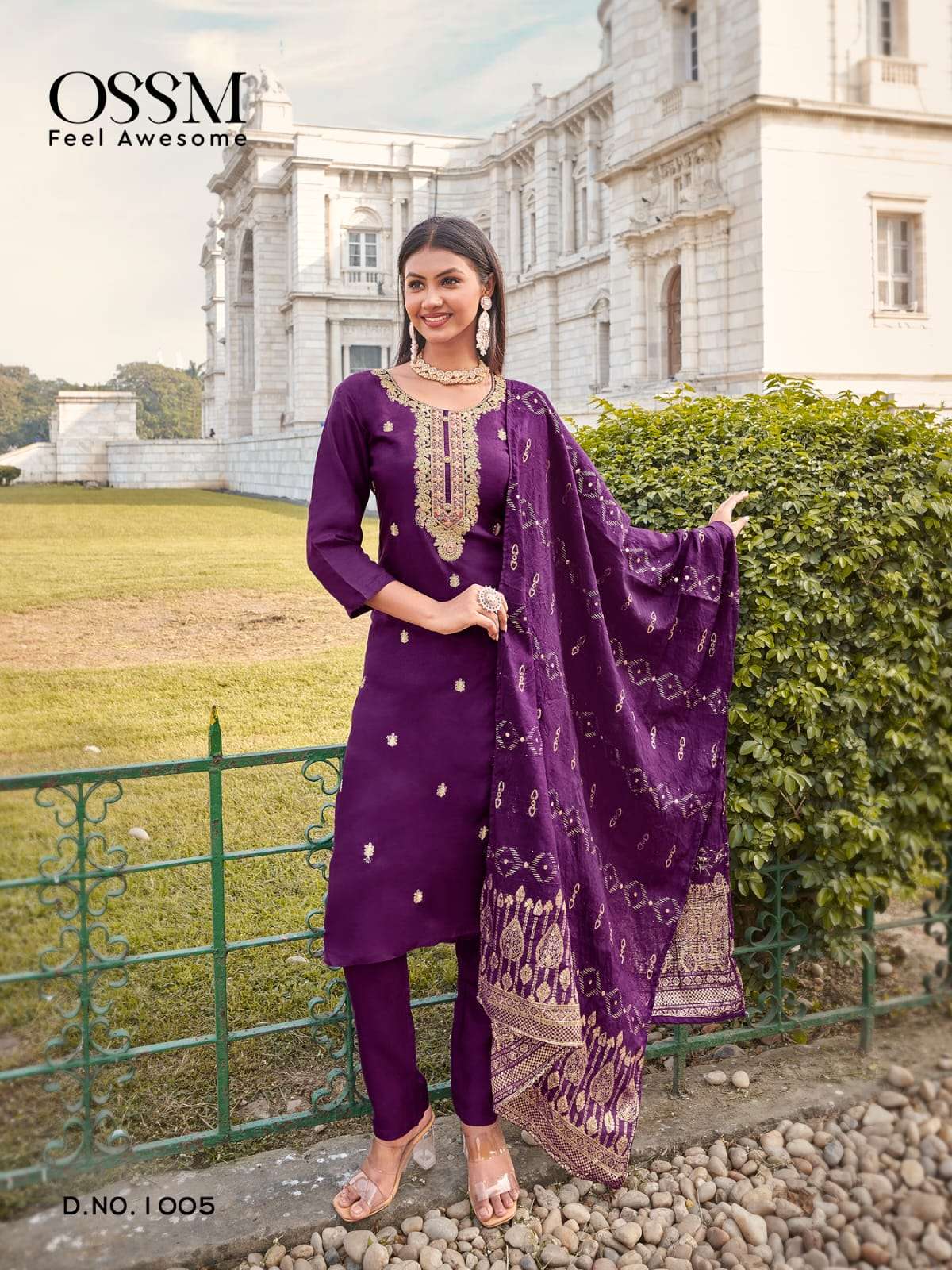 MEERA BY OSSM IN PURE VISCOS RUSSIAN WITH HEAVY EMBROIDERY PREMIUM COLLECTION