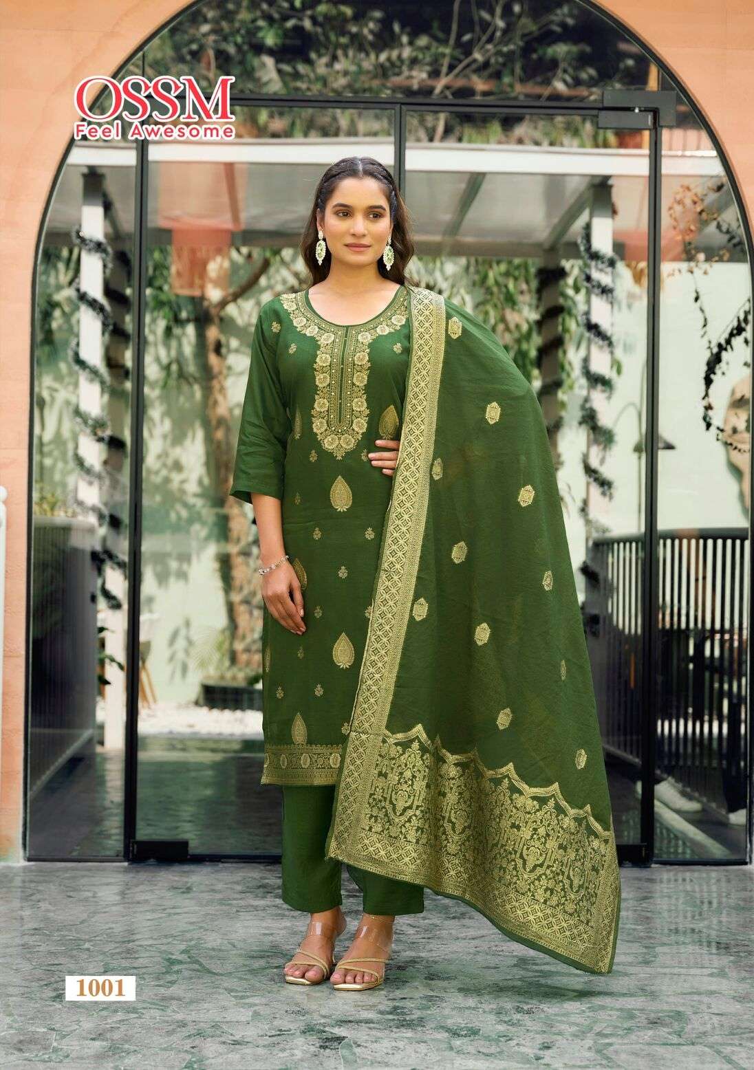 MISHTI BY OSSM IN PURE VISCOS  DOLA SILK JACQUARD WITH ASTAR WITH HAND WORK