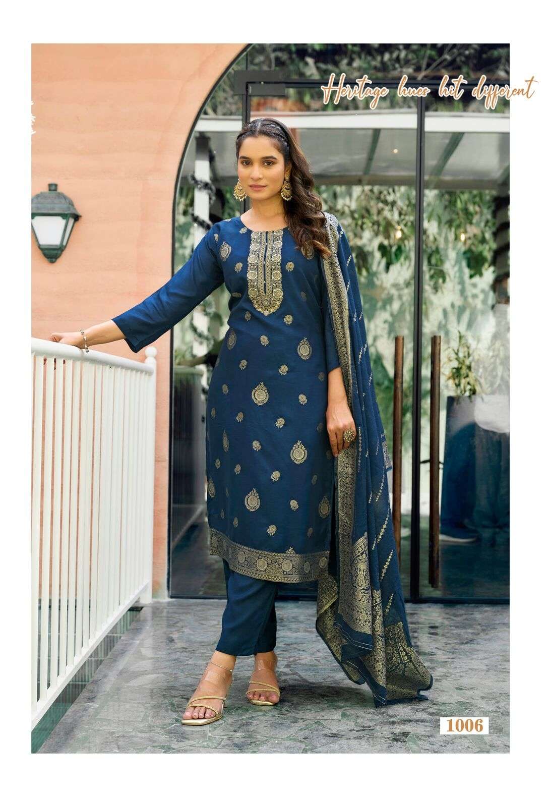 MISHTI BY OSSM IN PURE VISCOS  DOLA SILK JACQUARD WITH ASTAR WITH HAND WORK