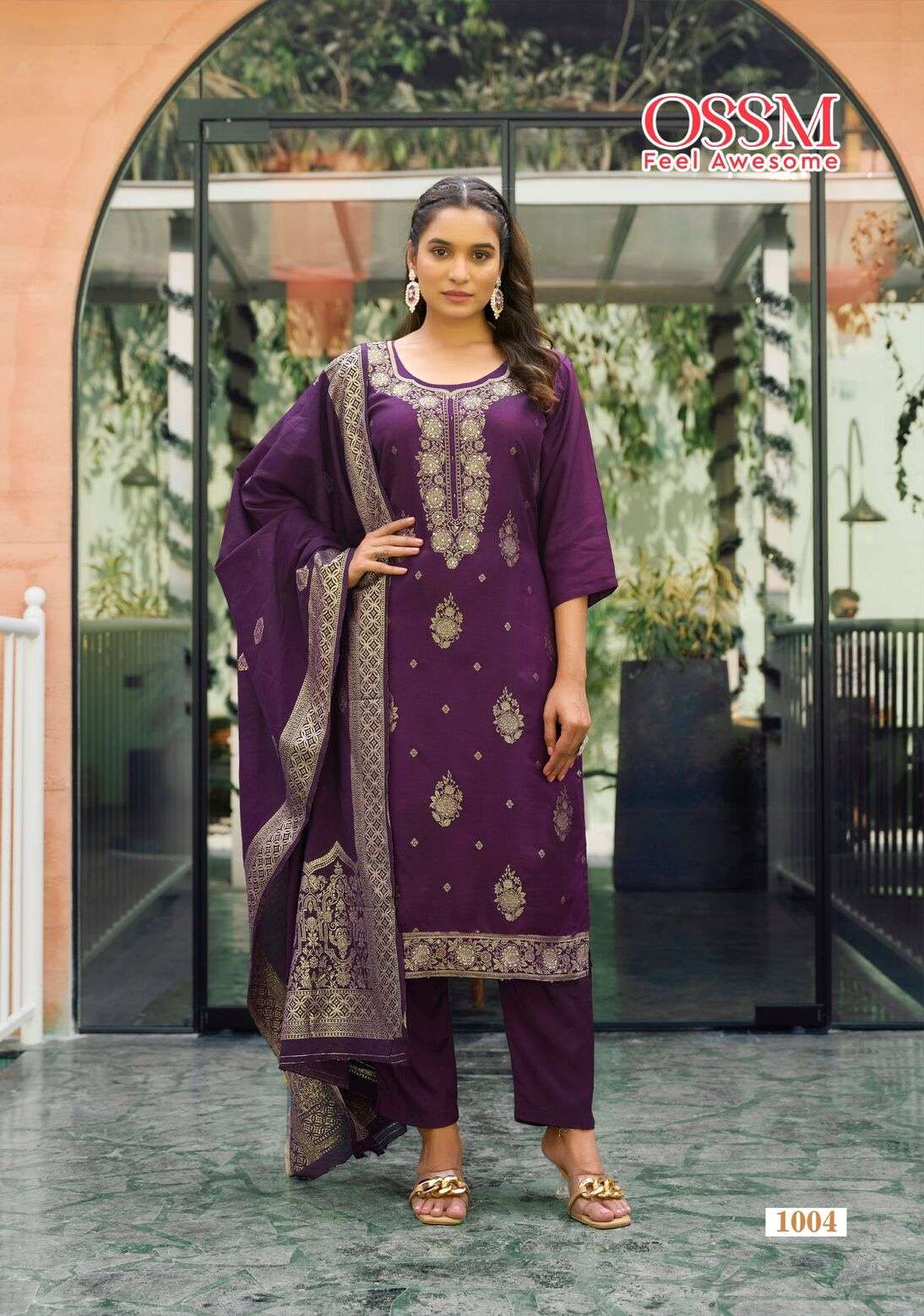 MISHTI BY OSSM IN PURE VISCOS  DOLA SILK JACQUARD WITH ASTAR WITH HAND WORK