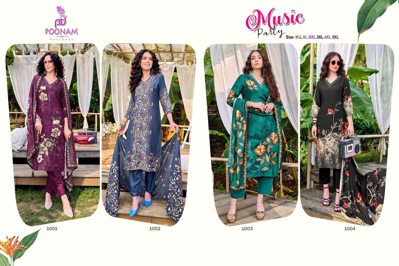 MUSIC PARTY BY POONAM DESIGNER IN PURE MUSLINE SHIMMER WITH FULL HANDWORK KURTI