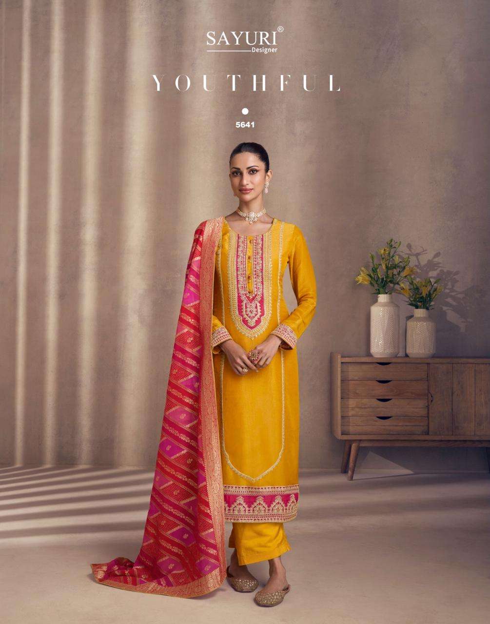 NAAZ BY SAYURI DESIGNER IN PREMIUM REAL SIMAR SILK WITH EMBROIDERED 