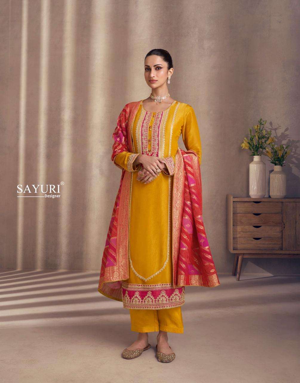 NAAZ BY SAYURI DESIGNER IN PREMIUM REAL SIMAR SILK WITH EMBROIDERED 