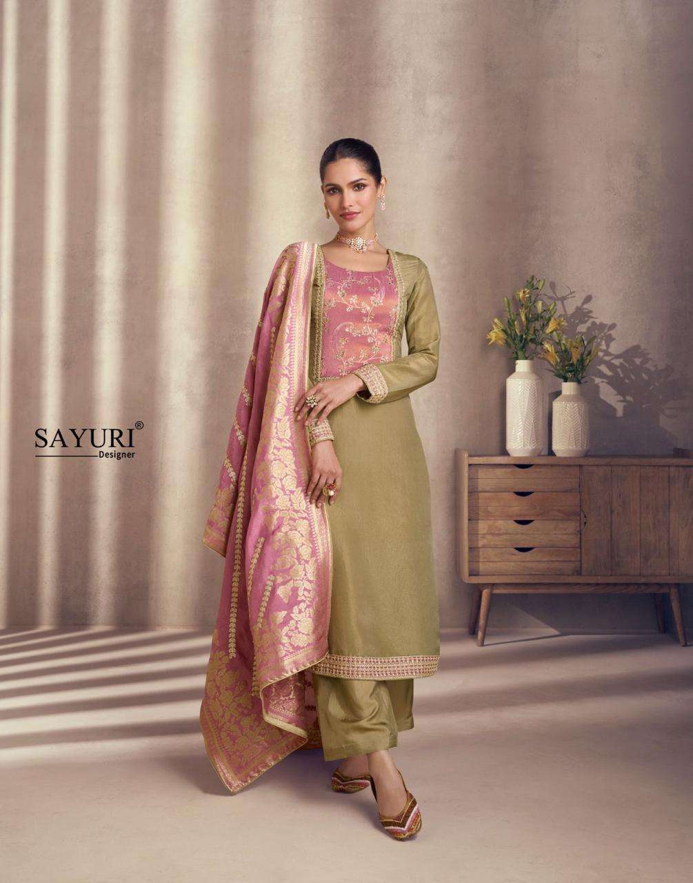 NAAZ BY SAYURI DESIGNER IN PREMIUM REAL SIMAR SILK WITH EMBROIDERED 