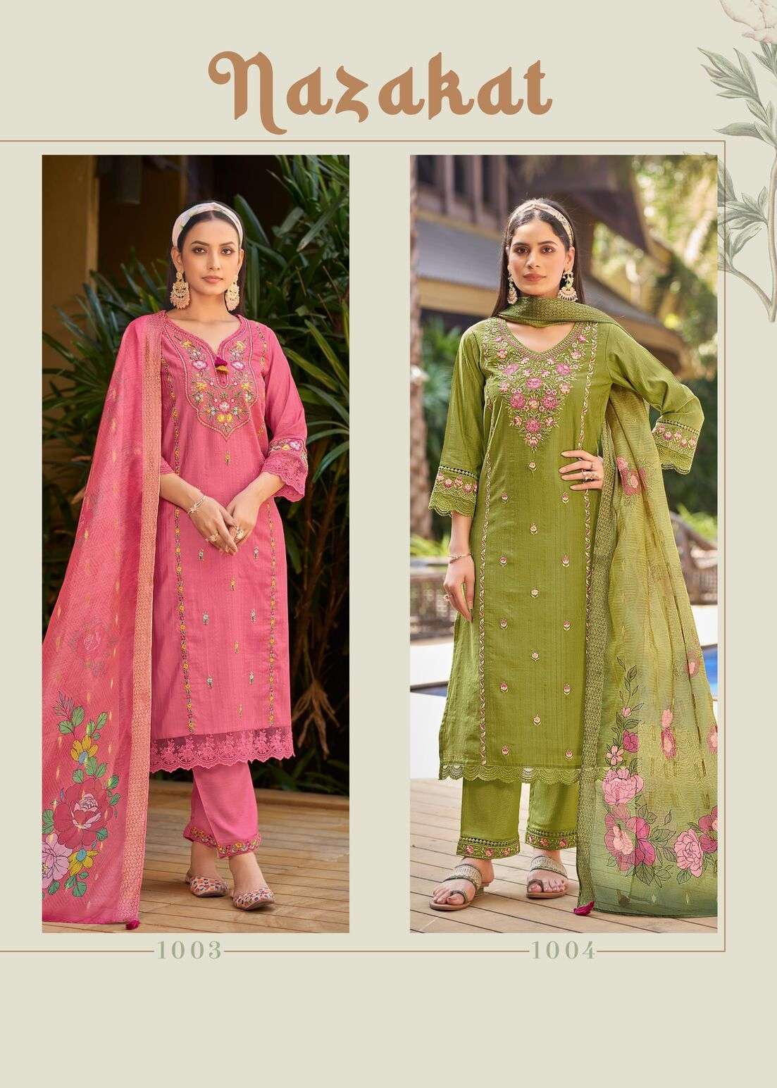 NAZAKAT BY VAZI FASHION IN PURE VISCOSE SELF LINE FANCY FABRIC WITH HANDWORK