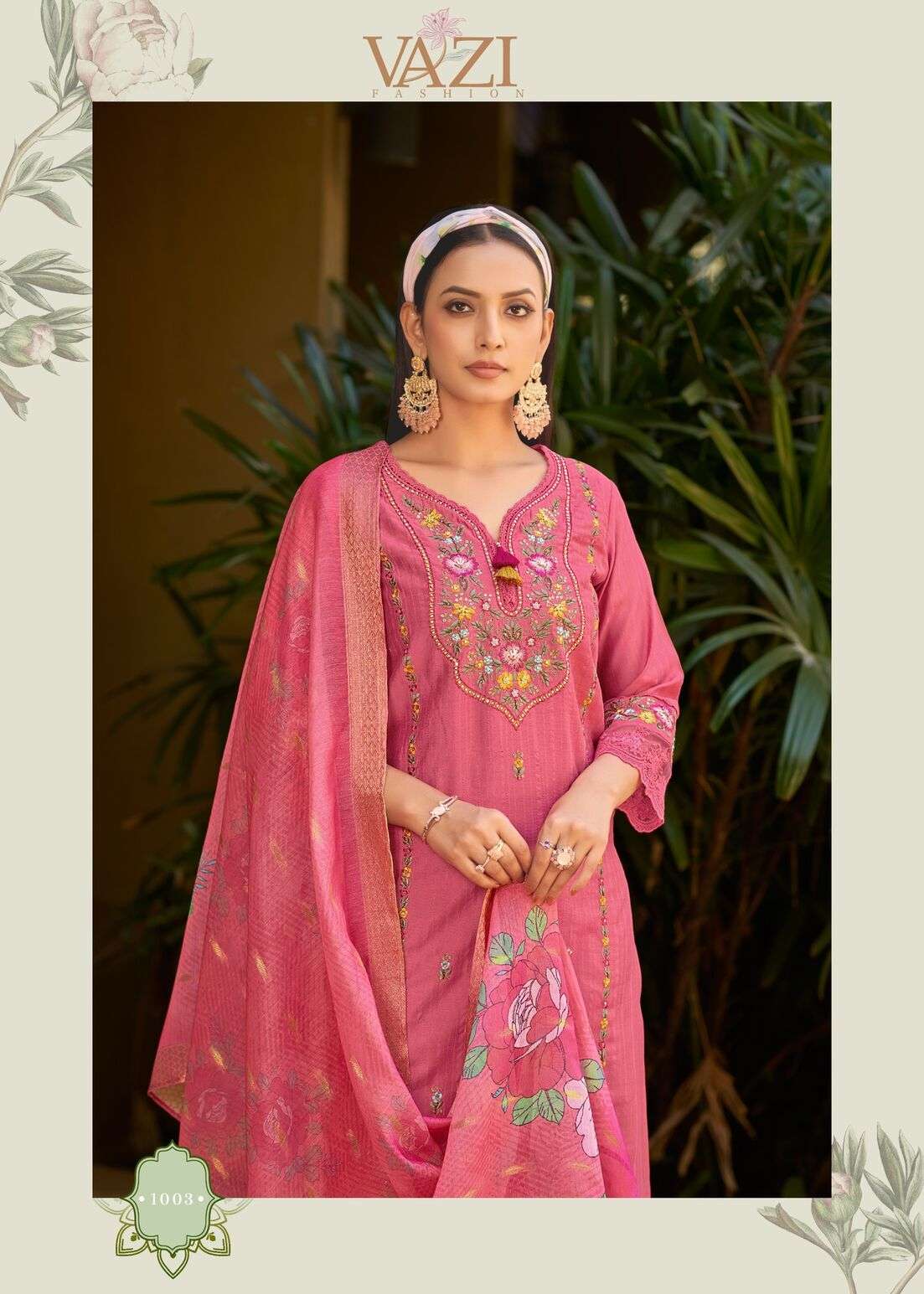 NAZAKAT BY VAZI FASHION IN PURE VISCOSE SELF LINE FANCY FABRIC WITH HANDWORK