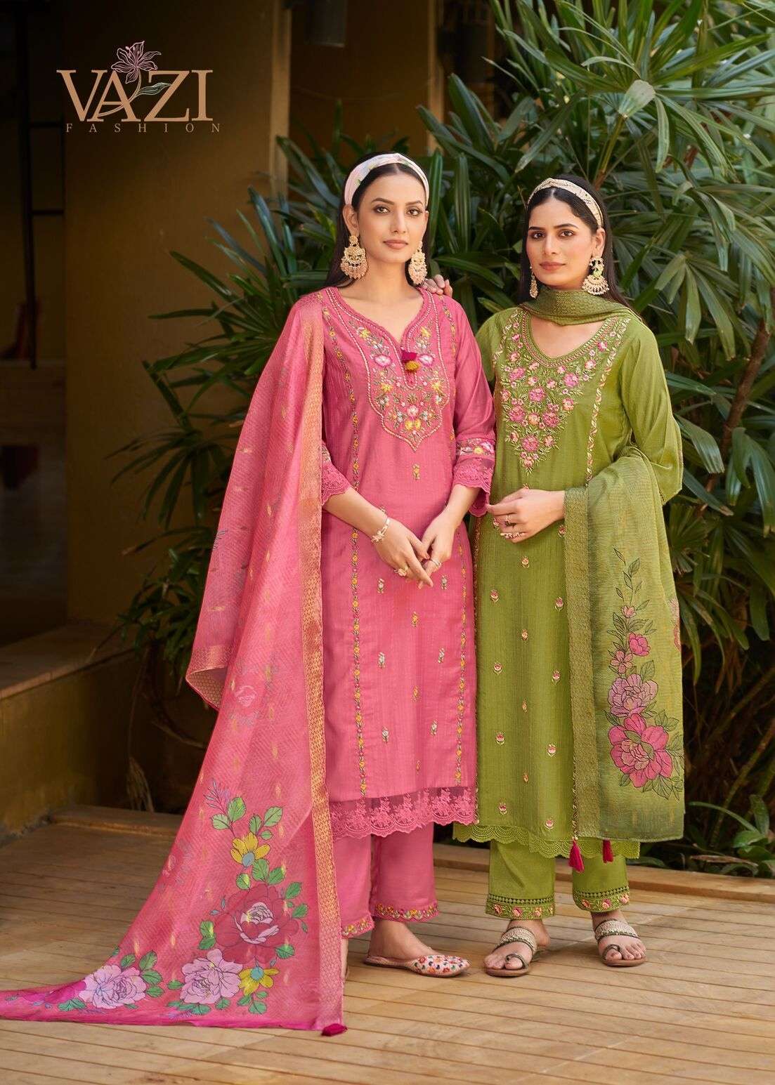 NAZAKAT BY VAZI FASHION IN PURE VISCOSE SELF LINE FANCY FABRIC WITH HANDWORK