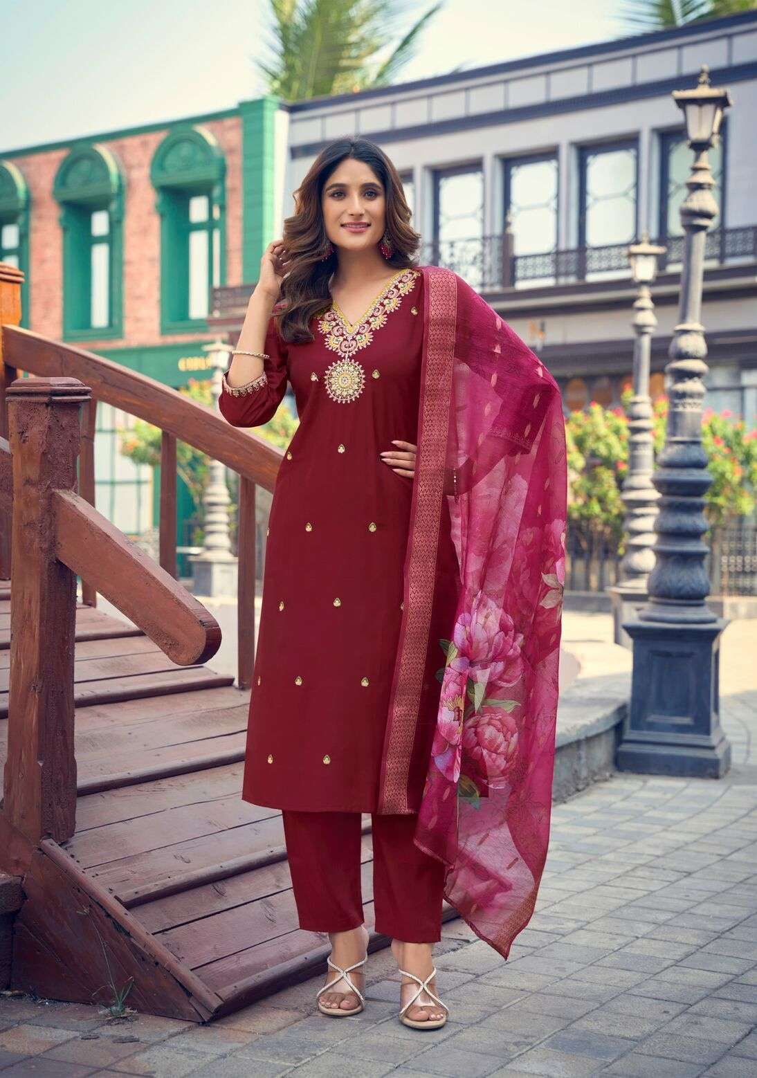 NUSRAT VOL:-2 BY OSSM IN PURE ROMAN SILK WITH HEAVY EMBROIDERY FANCY COLLECTION