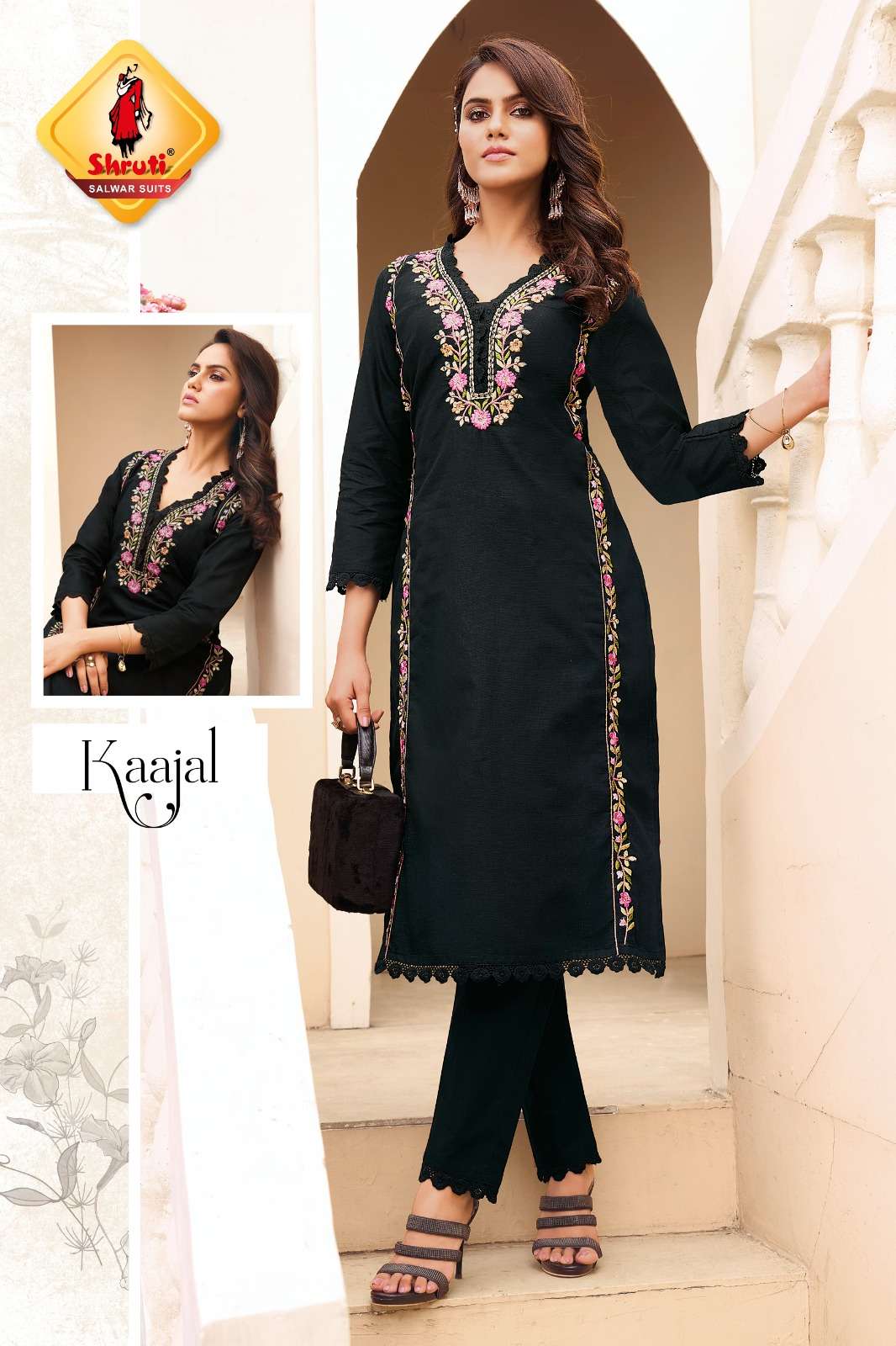PAHELI VOL-10 BY SHRUTI SUIT PURE COTTON EMBROIDERY THREAD WORK KURTI PANT 