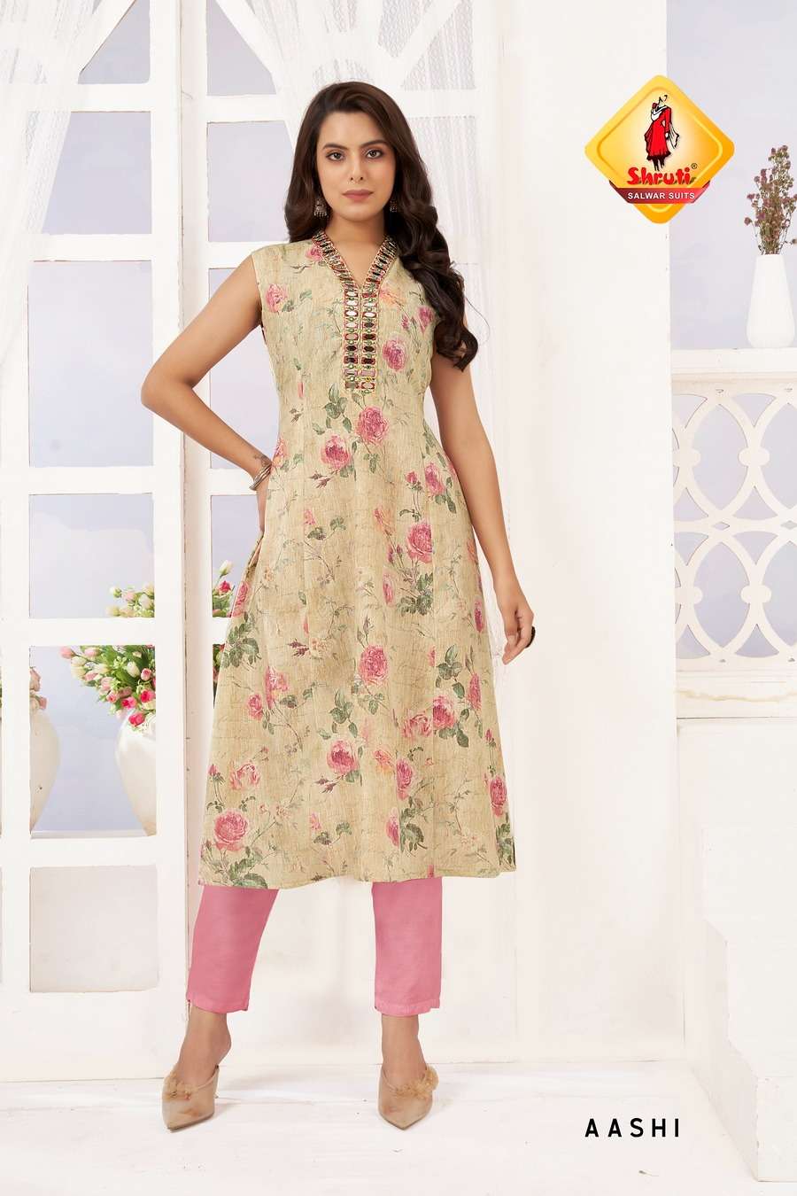 RAHAT BY SHRUTI DESIGNER KURTI WITH PANTS IN PURE VISCOSE COTTON FLEX WITH DIGITAL PRINT 