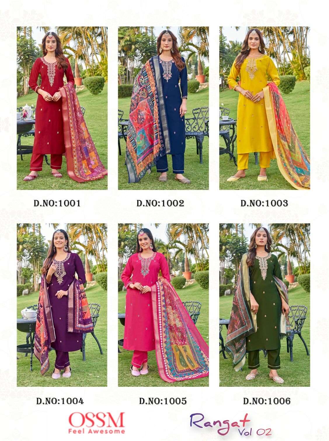 RANGAT VOL-2 BY OSSM IN PURE VISCOS ROMAN SILK AND HEAVY EMBROIDERY WITH FANCY COLLECTION