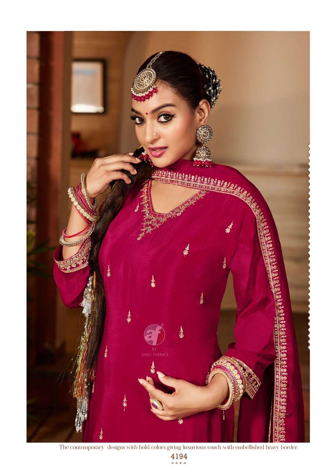 SAHIBA VOL-7 BY ANJU FABRICS IN PURE CHINON SHORT KURTI WITH DIVIDER & DUPATTA