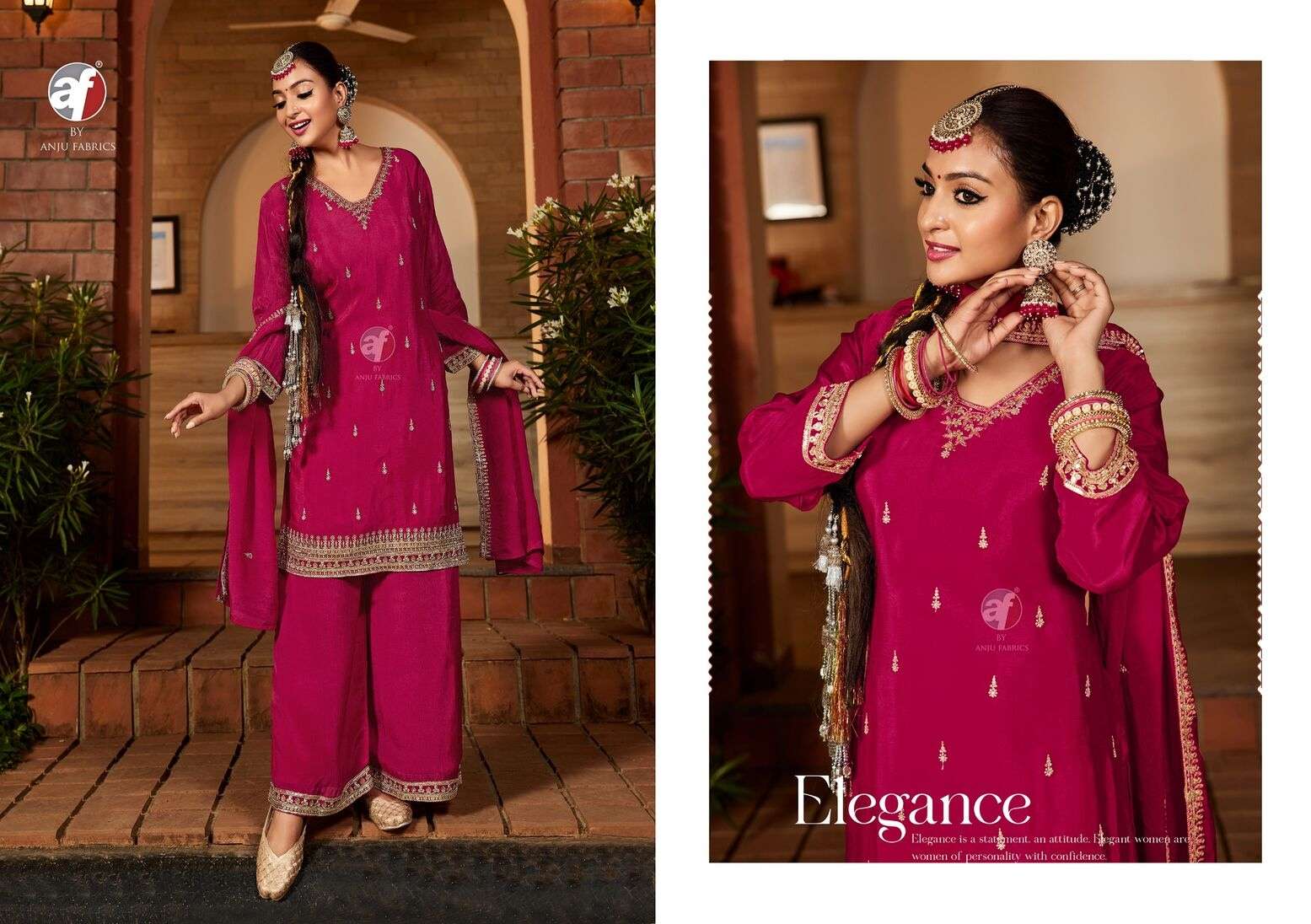 SAHIBA VOL-7 BY ANJU FABRICS IN PURE CHINON SHORT KURTI WITH DIVIDER & DUPATTA