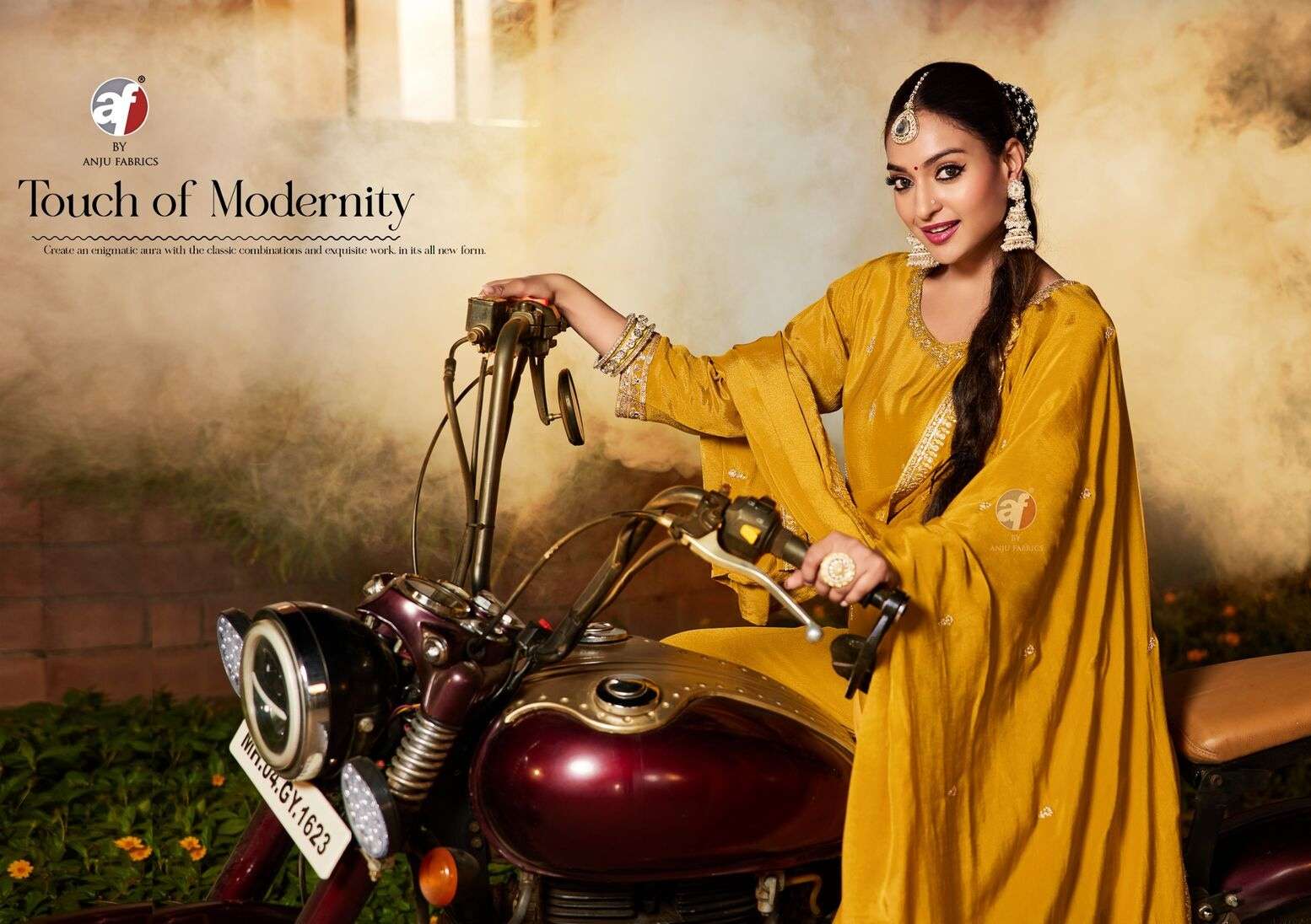 SAHIBA VOL-7 BY ANJU FABRICS IN PURE CHINON SHORT KURTI WITH DIVIDER & DUPATTA