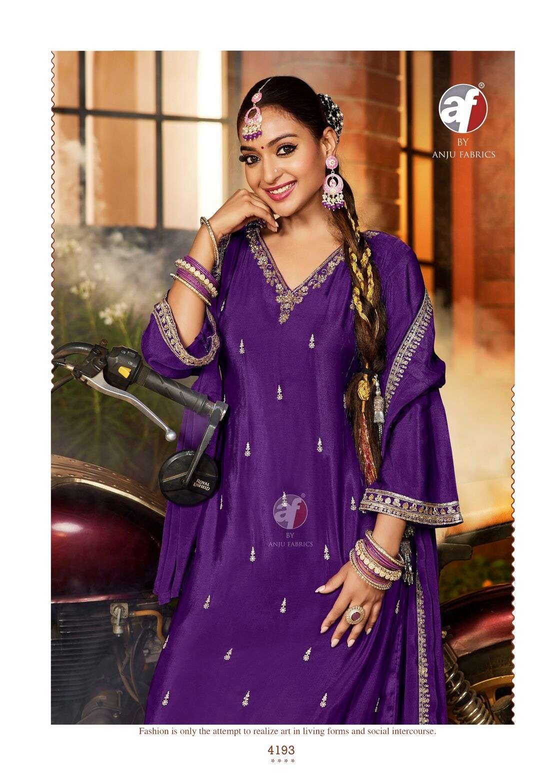 SAHIBA VOL-7 BY ANJU FABRICS IN PURE CHINON SHORT KURTI WITH DIVIDER & DUPATTA