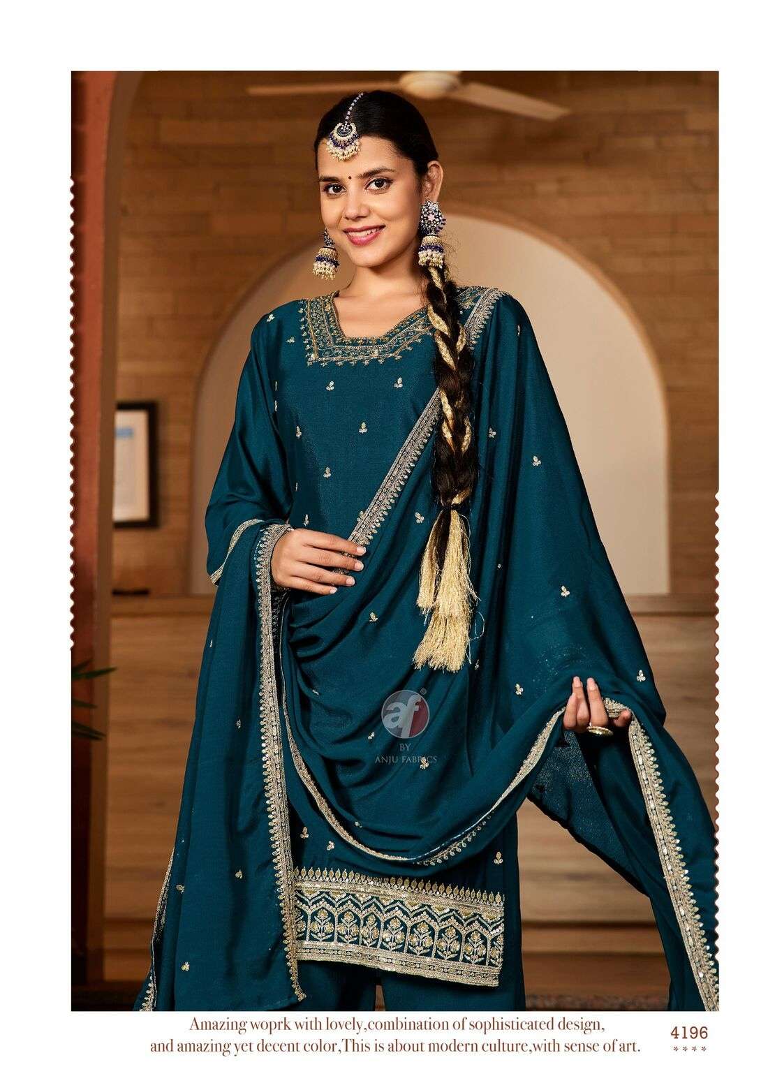 SAHIBA VOL-7 BY ANJU FABRICS IN PURE CHINON SHORT KURTI WITH DIVIDER & DUPATTA