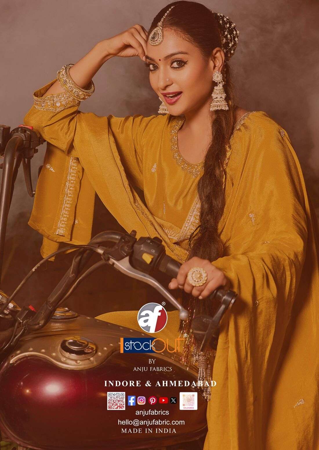 SAHIBA VOL-7 BY ANJU FABRICS IN PURE CHINON SHORT KURTI WITH DIVIDER & DUPATTA