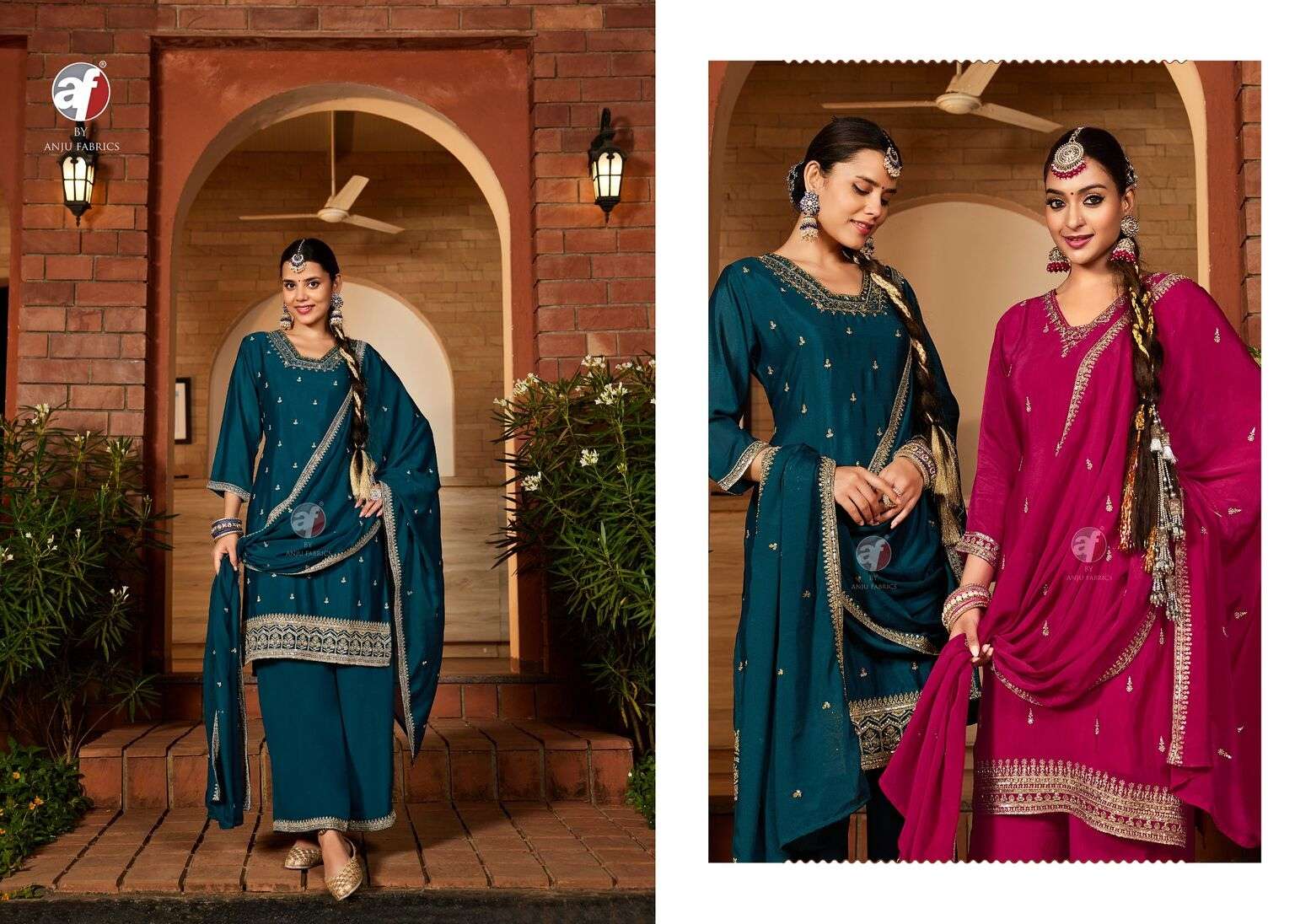 SAHIBA VOL-7 BY ANJU FABRICS IN PURE CHINON SHORT KURTI WITH DIVIDER & DUPATTA