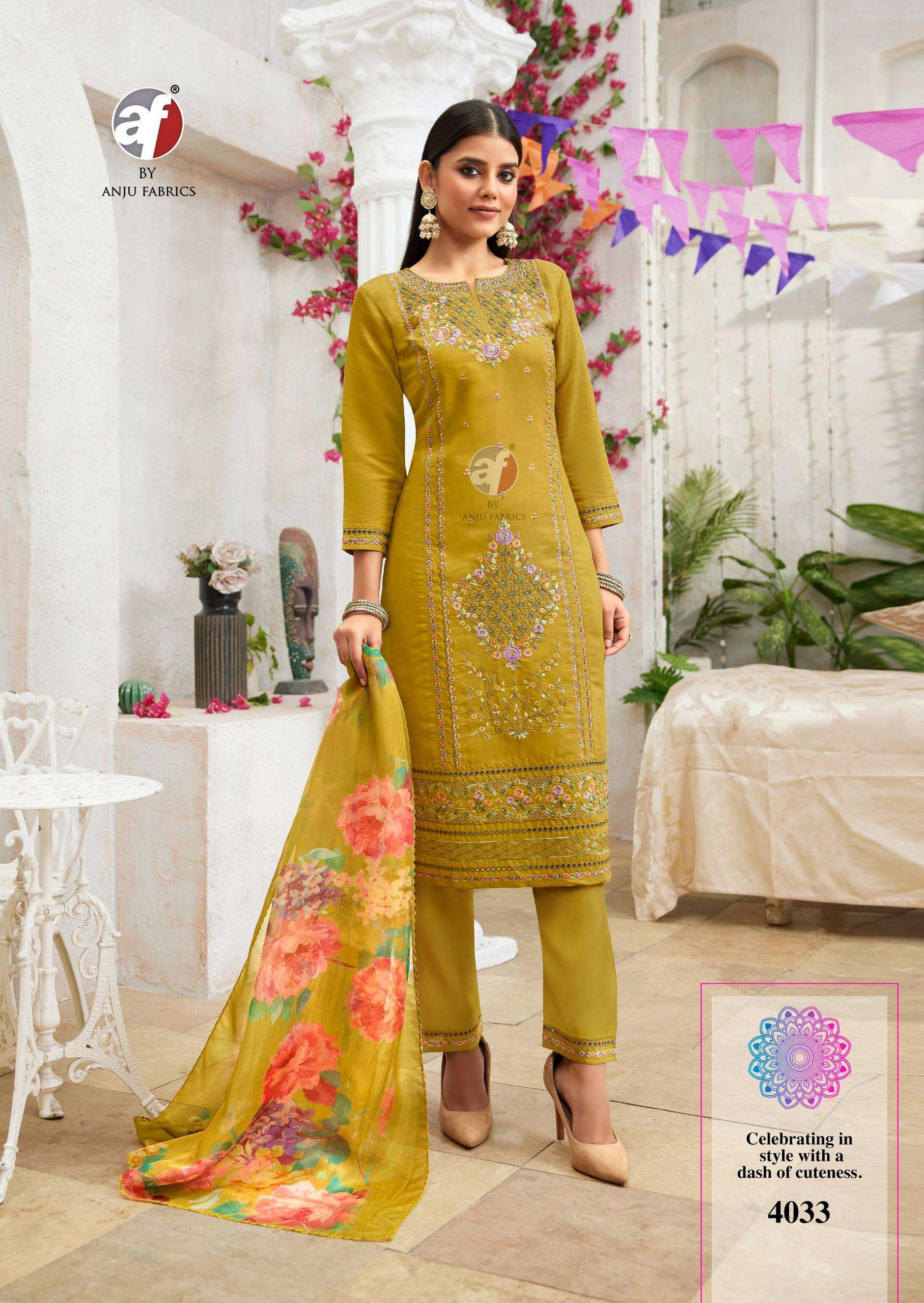 SAYARA VOL-2 BY ANJU FABRICS IN PREMIUM SHIMMER COTTON MAL INNER WITH PURE ORGANZA DUPATTA