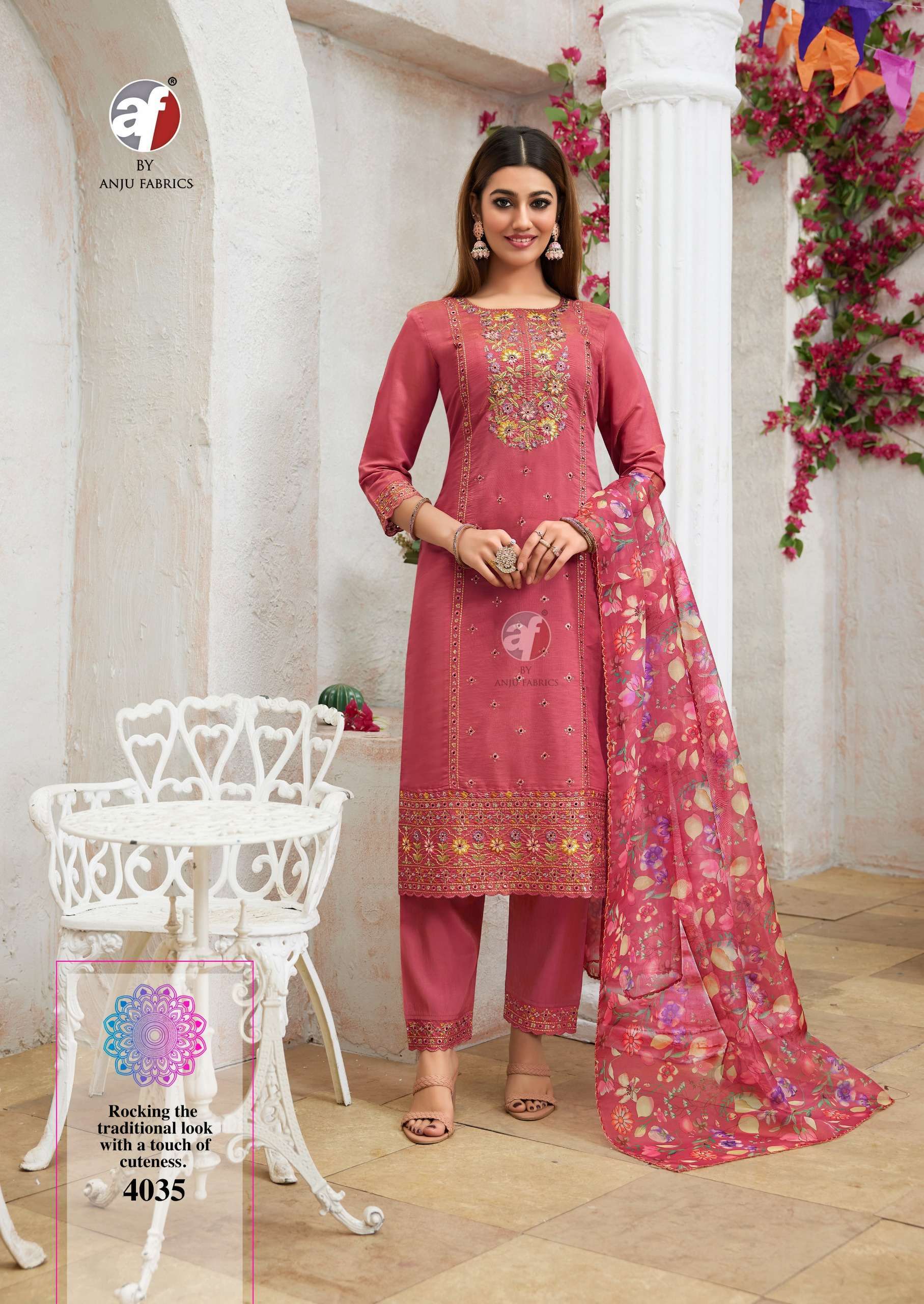 SAYARA VOL-2 BY ANJU FABRICS IN PREMIUM SHIMMER COTTON MAL INNER WITH PURE ORGANZA DUPATTA