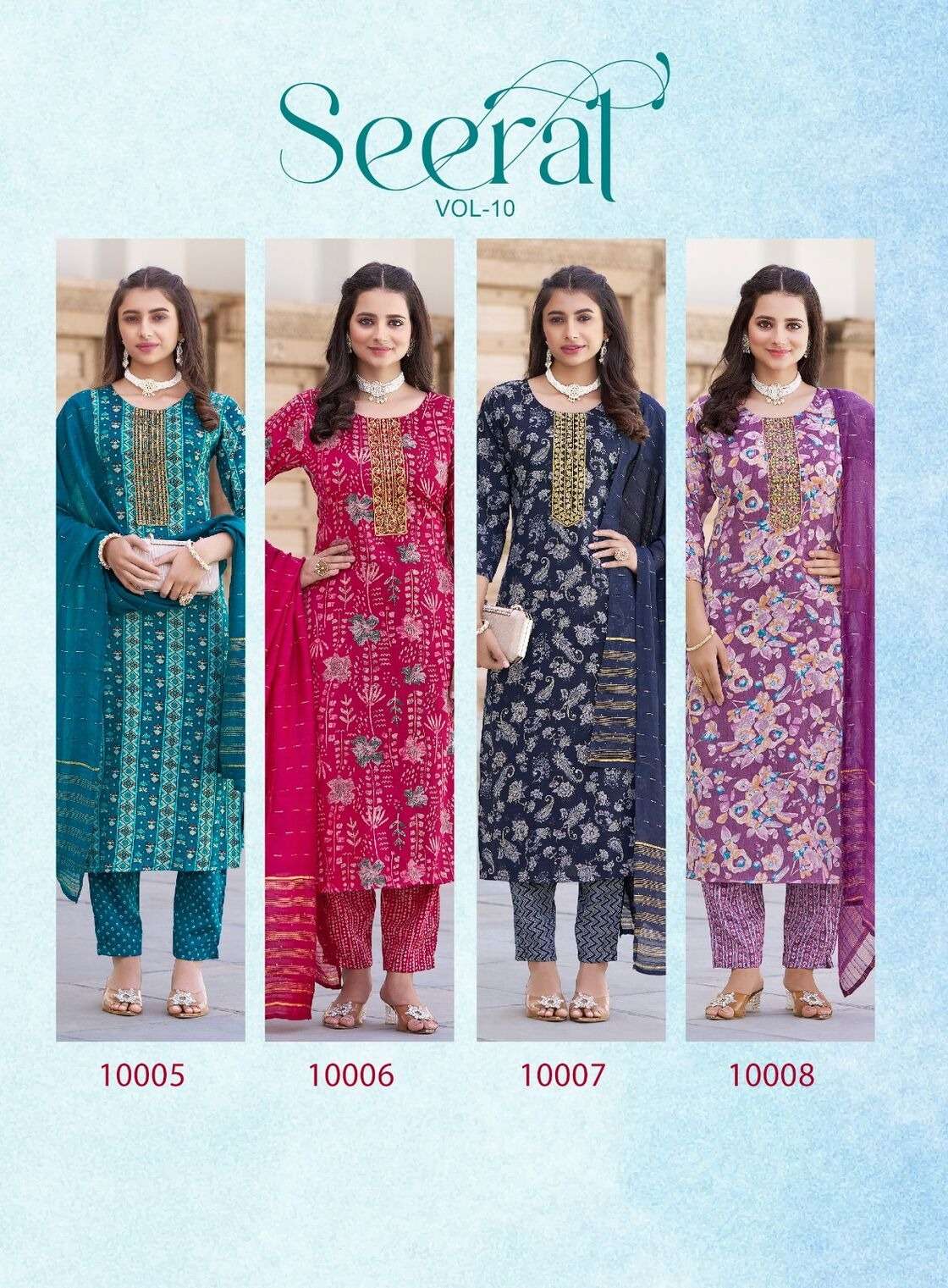 SEERAT VOL-10 BY RADHIKA LIFE STYLE IN REYON CAPSULE FOIL PRINT WITH EMBROIDERY WORK 