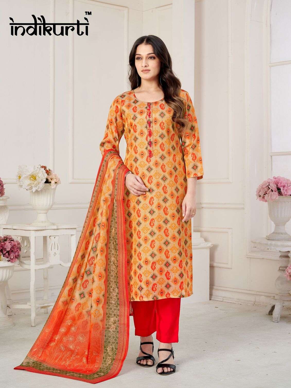 SHANAYA BY INDIKURTI IN HEAVY TISSUE DIGITAL SHIMMER WITH FANCY HANDWORK