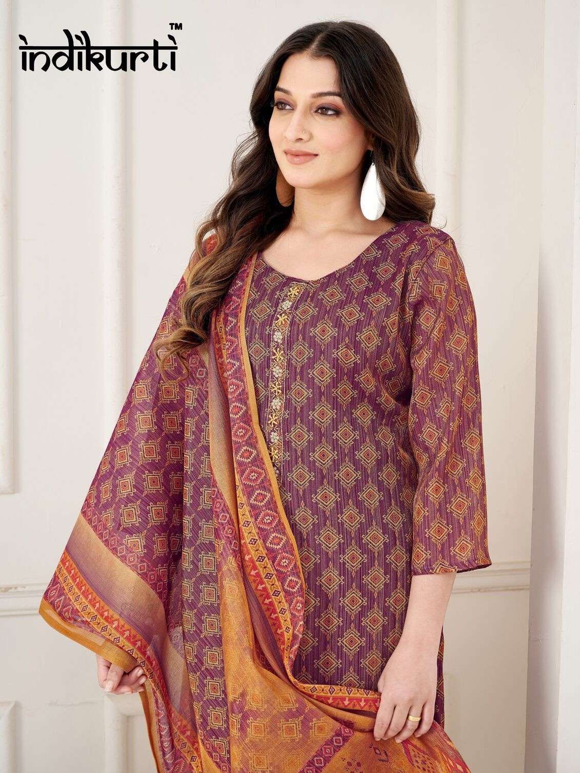 SHANAYA BY INDIKURTI IN HEAVY TISSUE DIGITAL SHIMMER WITH FANCY HANDWORK