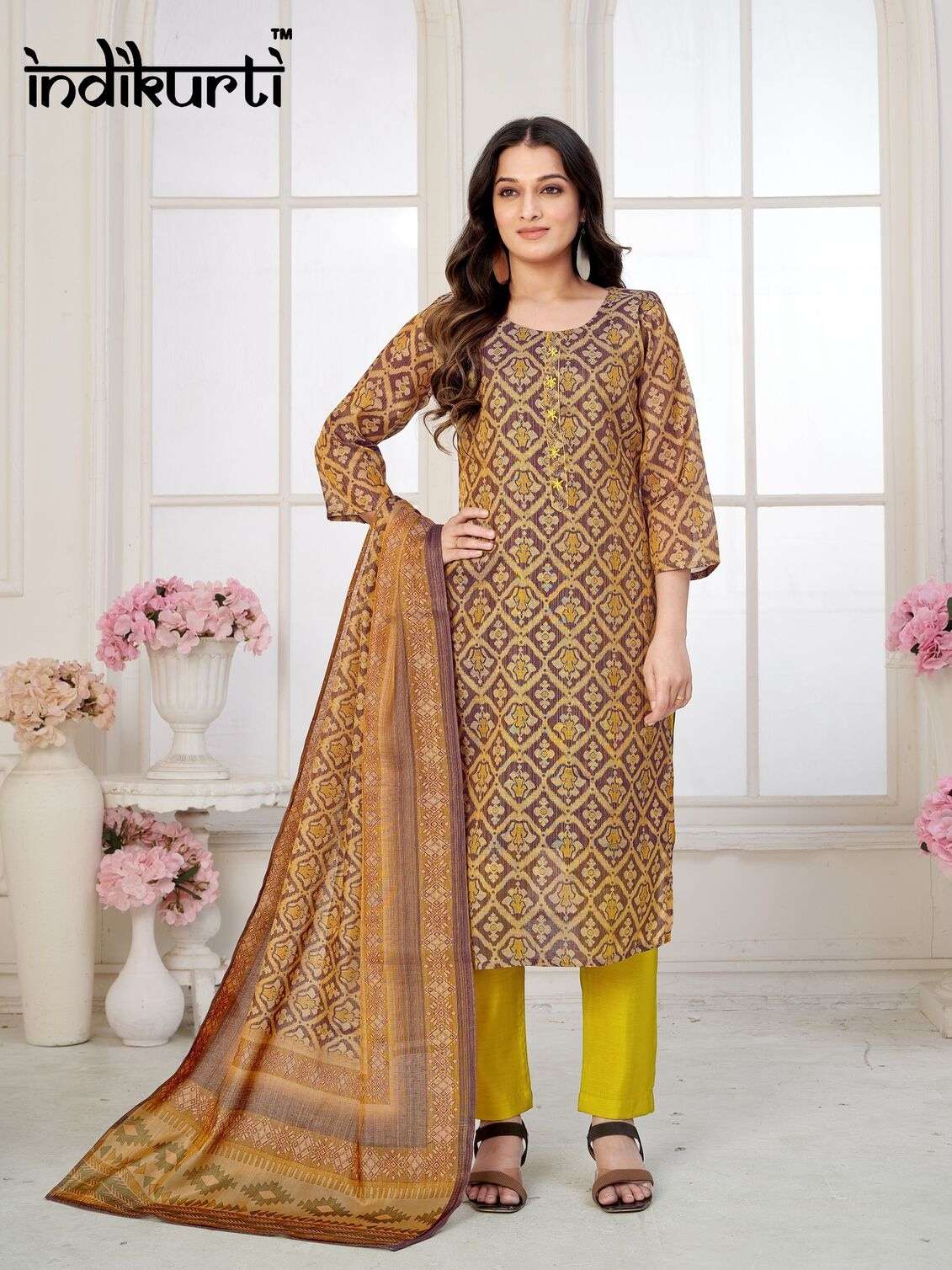 SHANAYA BY INDIKURTI IN HEAVY TISSUE DIGITAL SHIMMER WITH FANCY HANDWORK