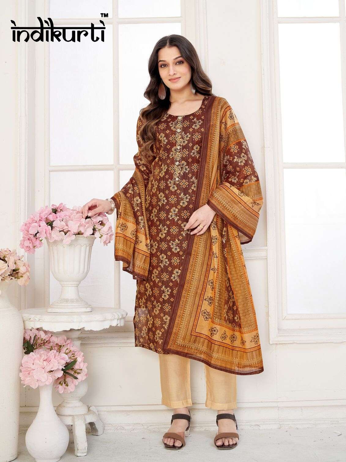 SHANAYA BY INDIKURTI IN HEAVY TISSUE DIGITAL SHIMMER WITH FANCY HANDWORK