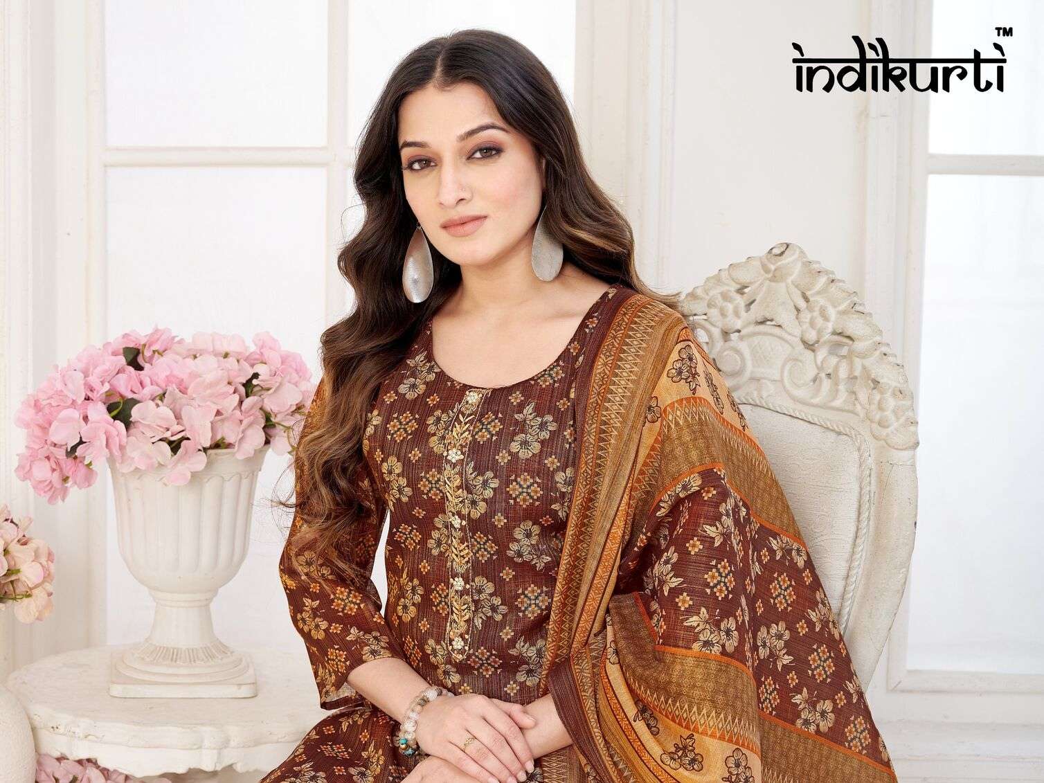 SHANAYA BY INDIKURTI IN HEAVY TISSUE DIGITAL SHIMMER WITH FANCY HANDWORK