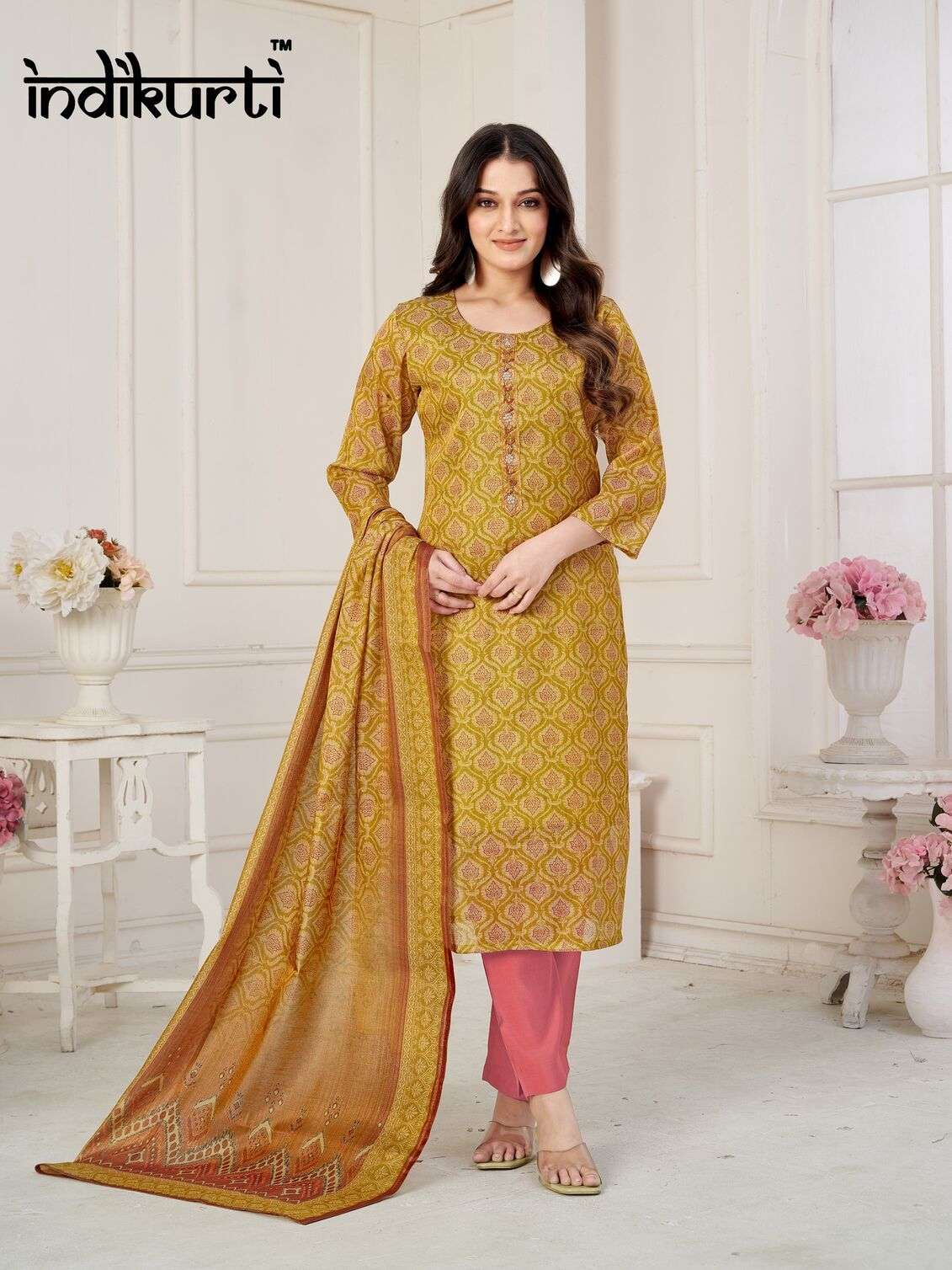 SHANAYA BY INDIKURTI IN HEAVY TISSUE DIGITAL SHIMMER WITH FANCY HANDWORK