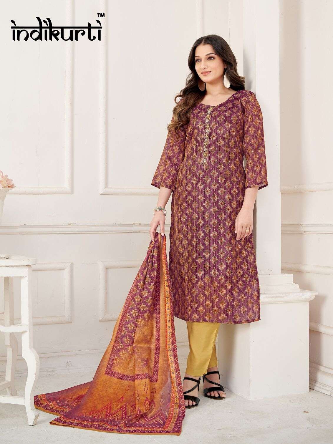 SHANAYA BY INDIKURTI IN HEAVY TISSUE DIGITAL SHIMMER WITH FANCY HANDWORK